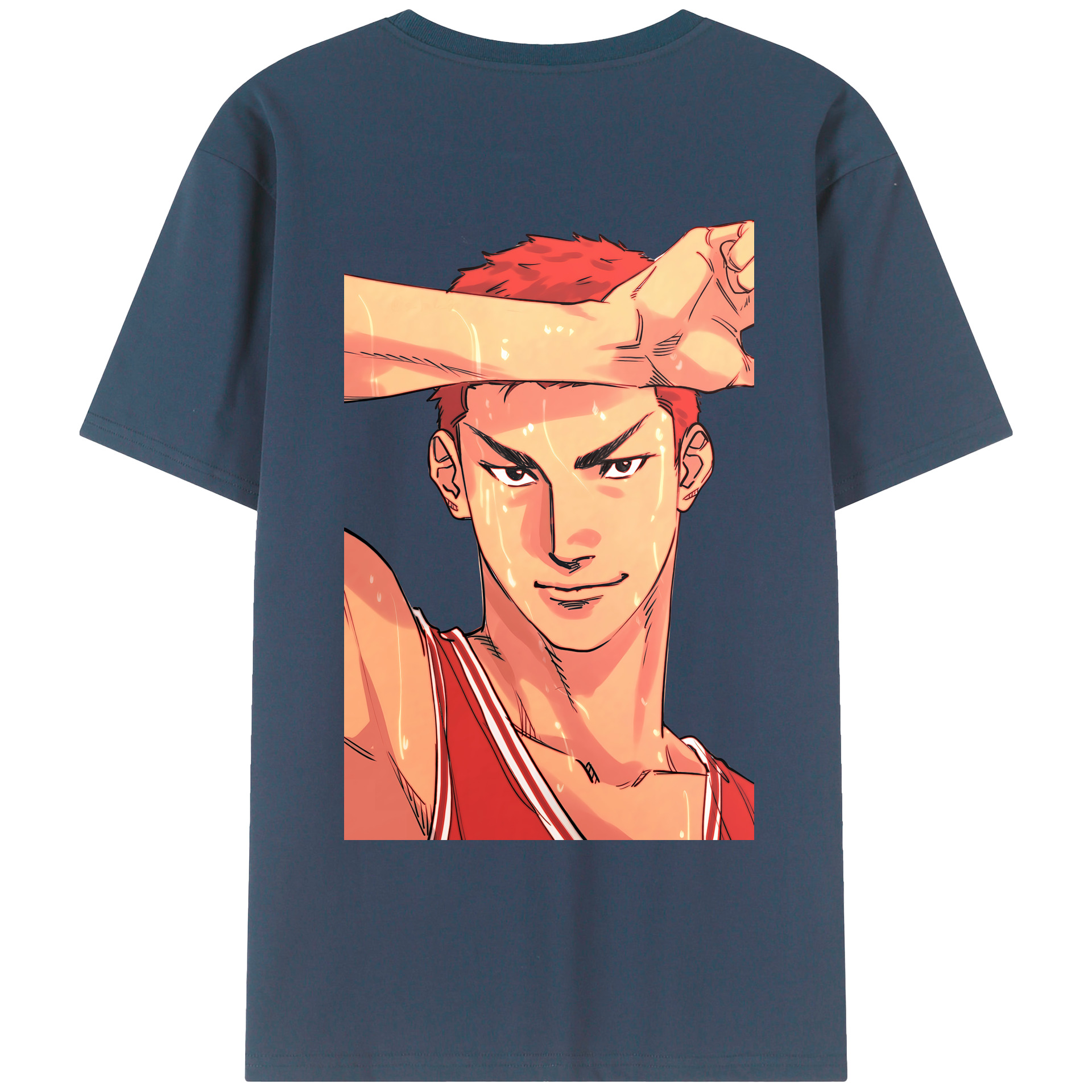 （画像用） SLAM DUNK／スラムダンク 綿100％ メンズ半袖Tシャツ（バックプリント） 通気性