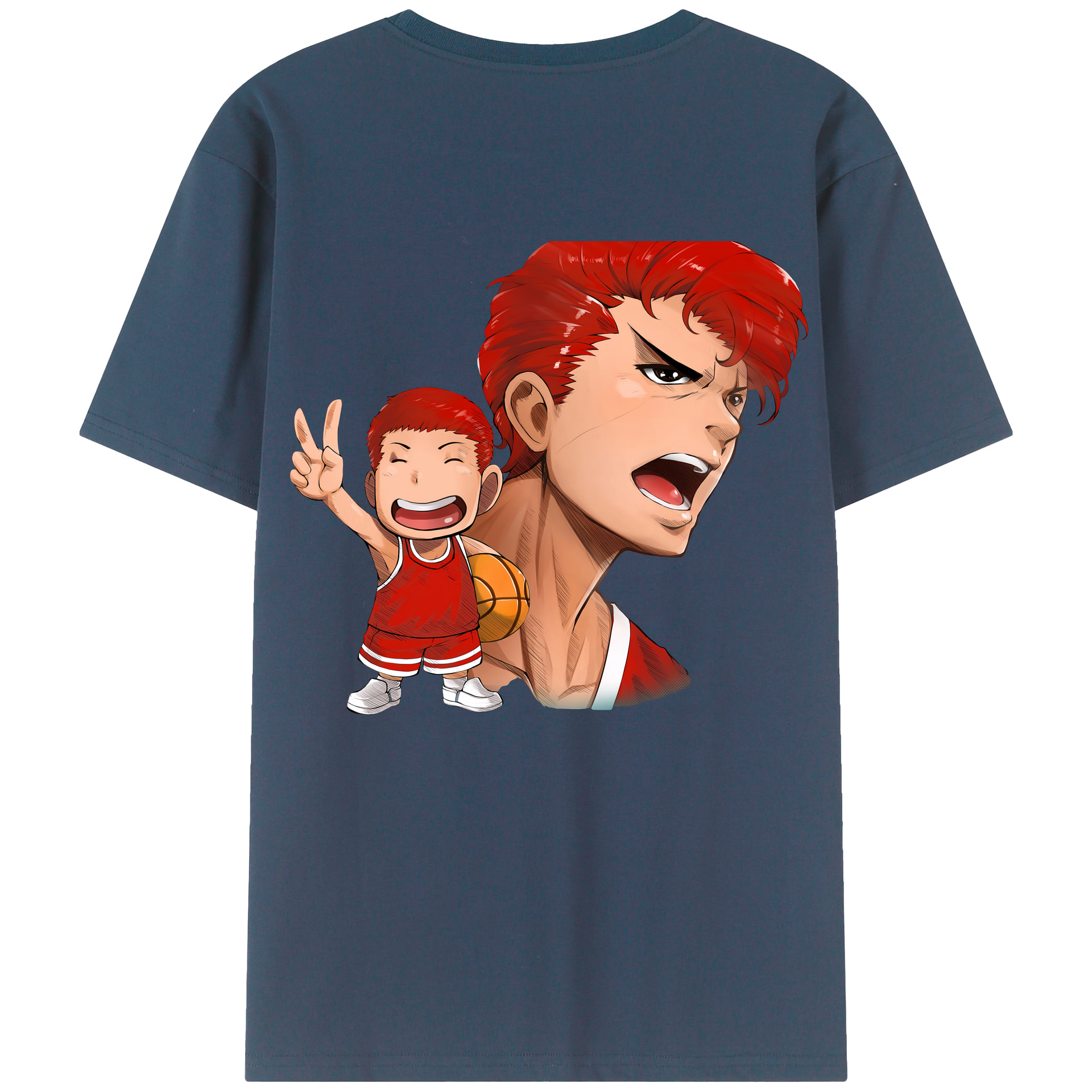 （画像用） SLAM DUNK／スラムダンク 綿100％ メンズ半袖Tシャツ（バックプリント） 通気性