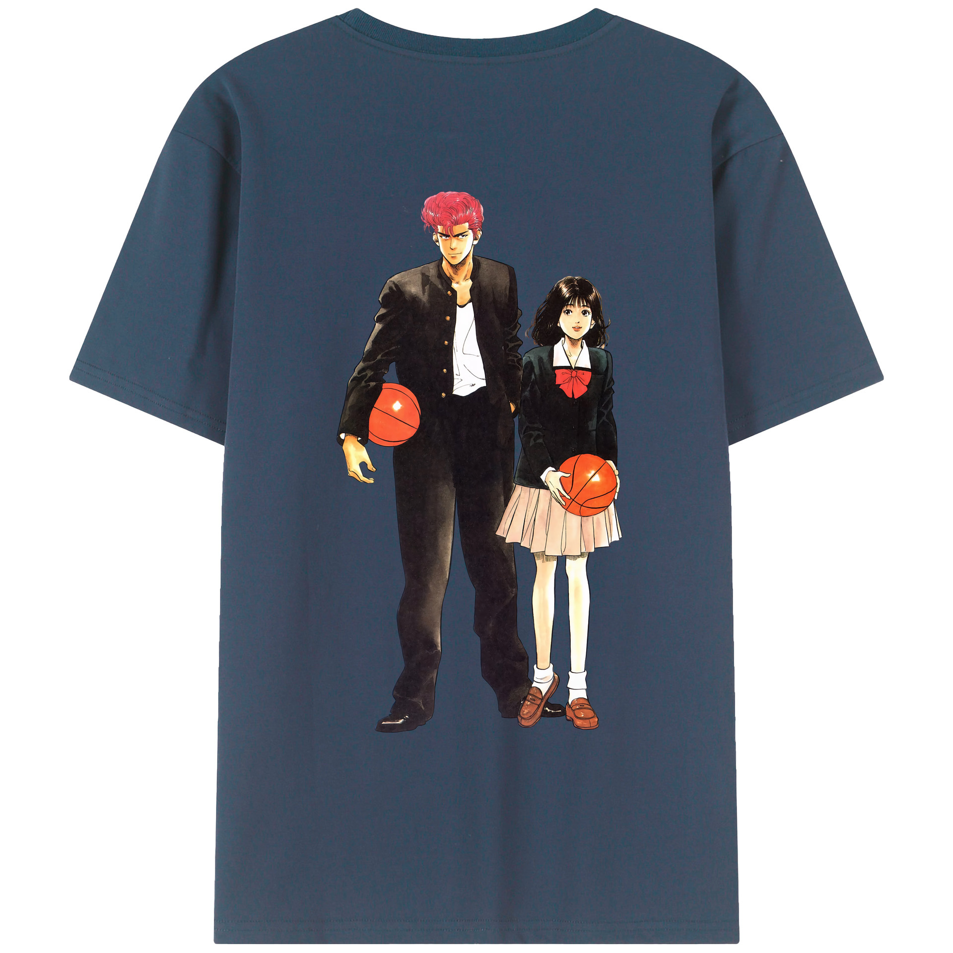 （画像用） SLAM DUNK／スラムダンク 綿100％ メンズ半袖Tシャツ（バックプリント） 通気性