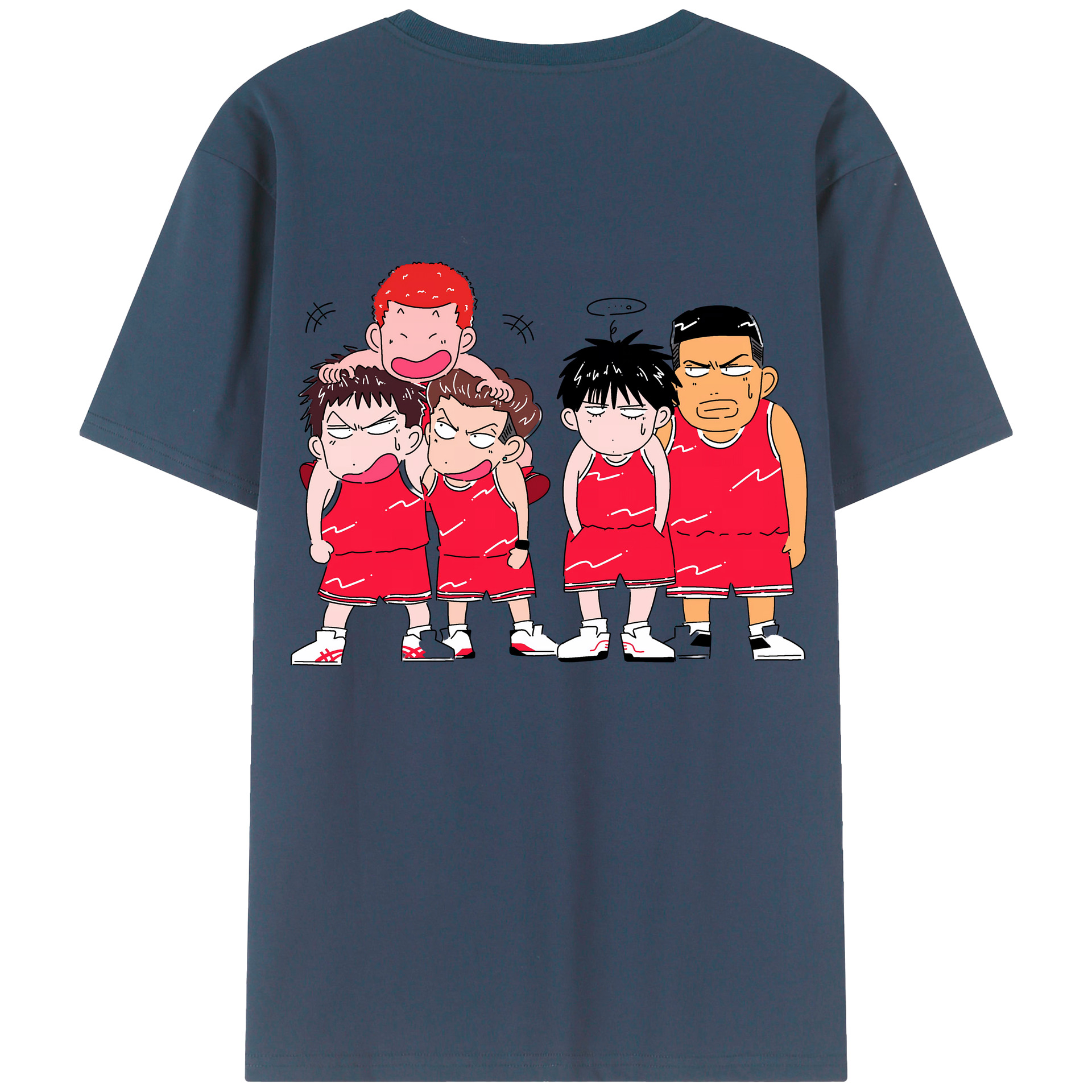 （画像用） SLAM DUNK／スラムダンク 綿100％ メンズ半袖Tシャツ（バックプリント） 通気性
