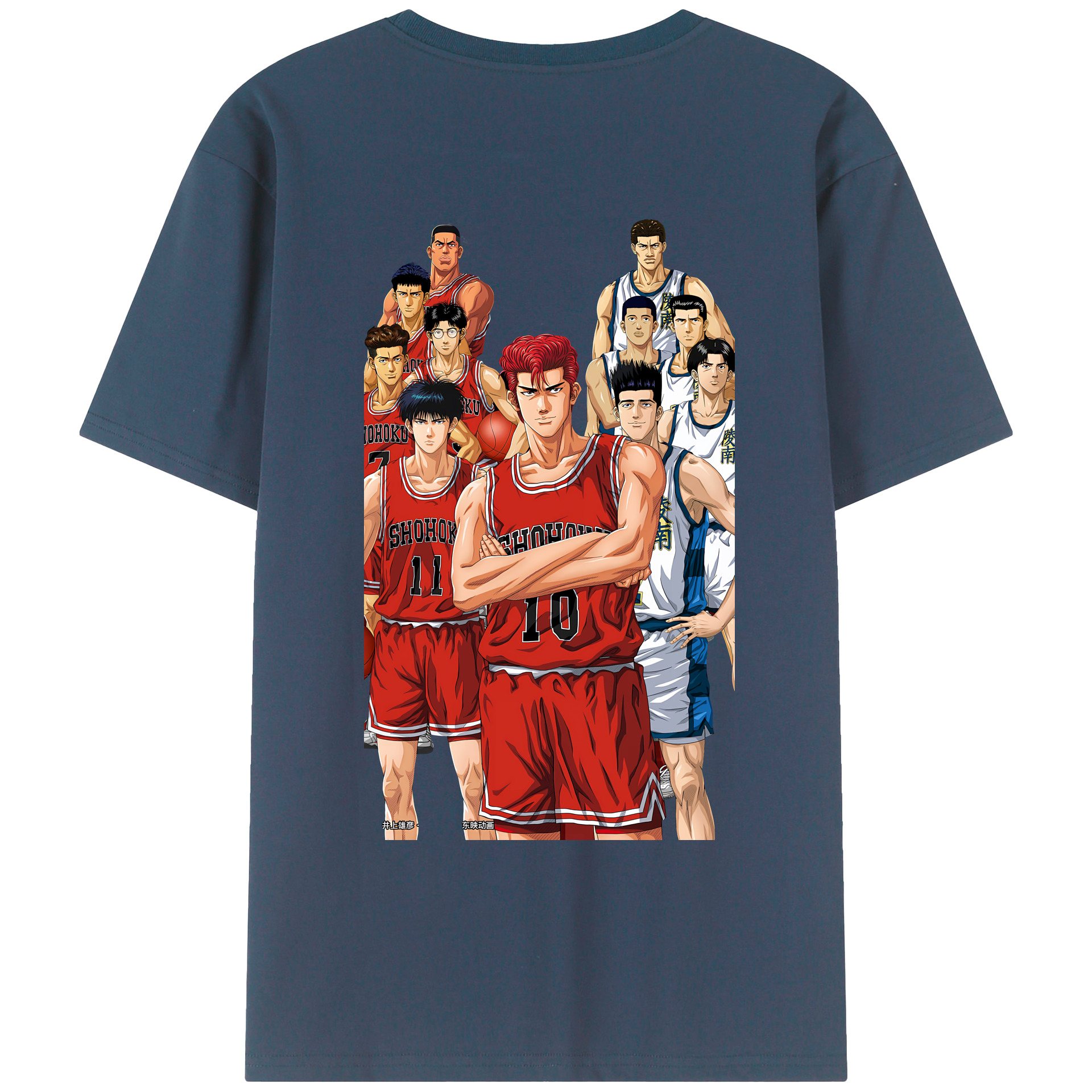 （画像用） SLAM DUNK／スラムダンク 綿100％ メンズ半袖Tシャツ（バックプリント） 通気性