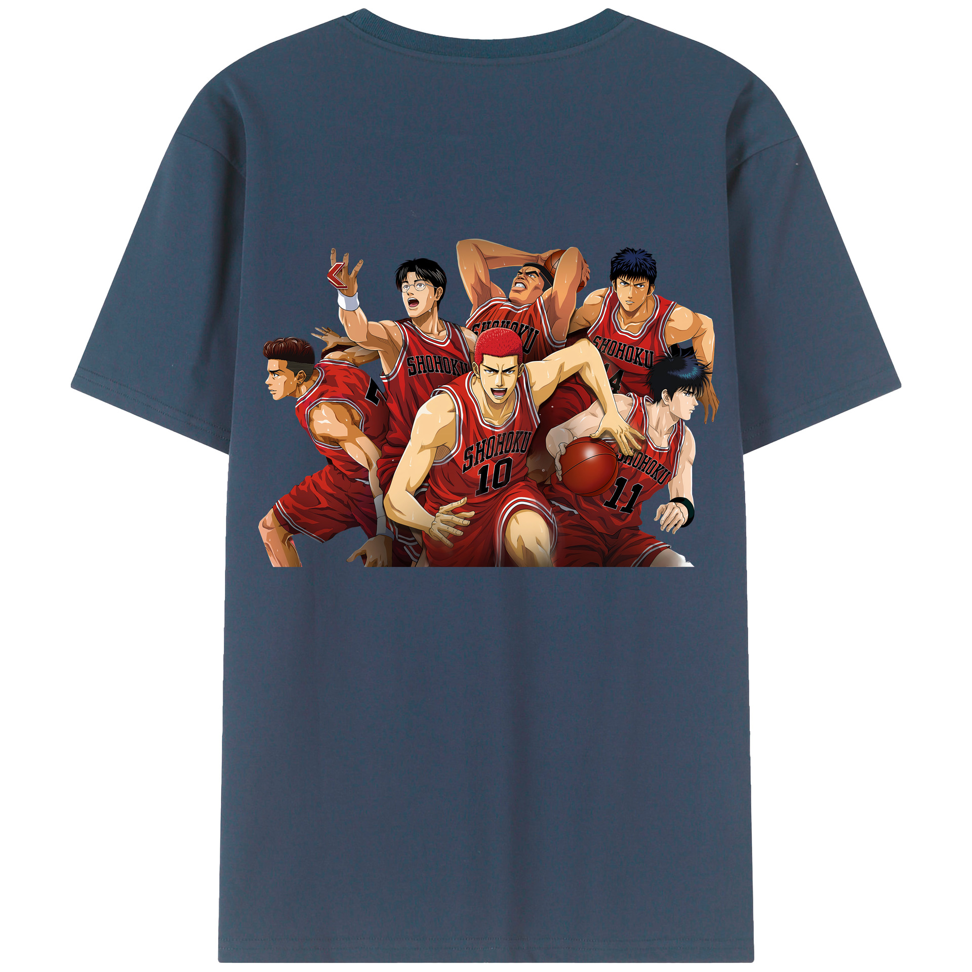 （画像用） SLAM DUNK／スラムダンク 綿100％ メンズ半袖Tシャツ（バックプリント） 通気性