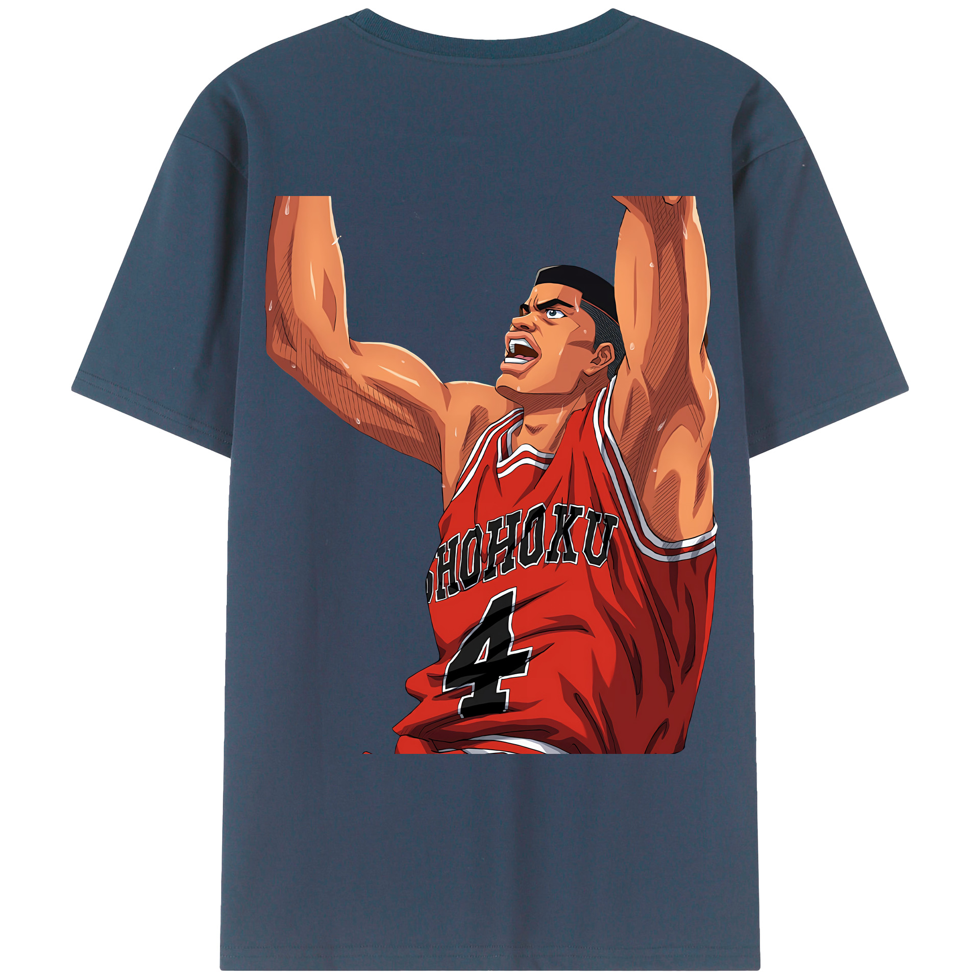 （画像用） SLAM DUNK／スラムダンク 綿100％ メンズ半袖Tシャツ（バックプリント） 通気性