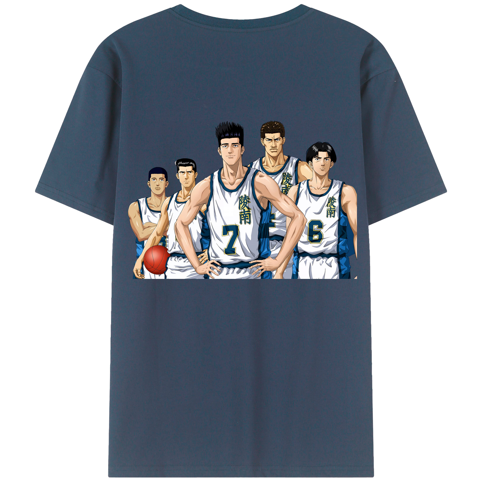 （画像用） SLAM DUNK／スラムダンク 綿100％ メンズ半袖Tシャツ（バックプリント） 通気性