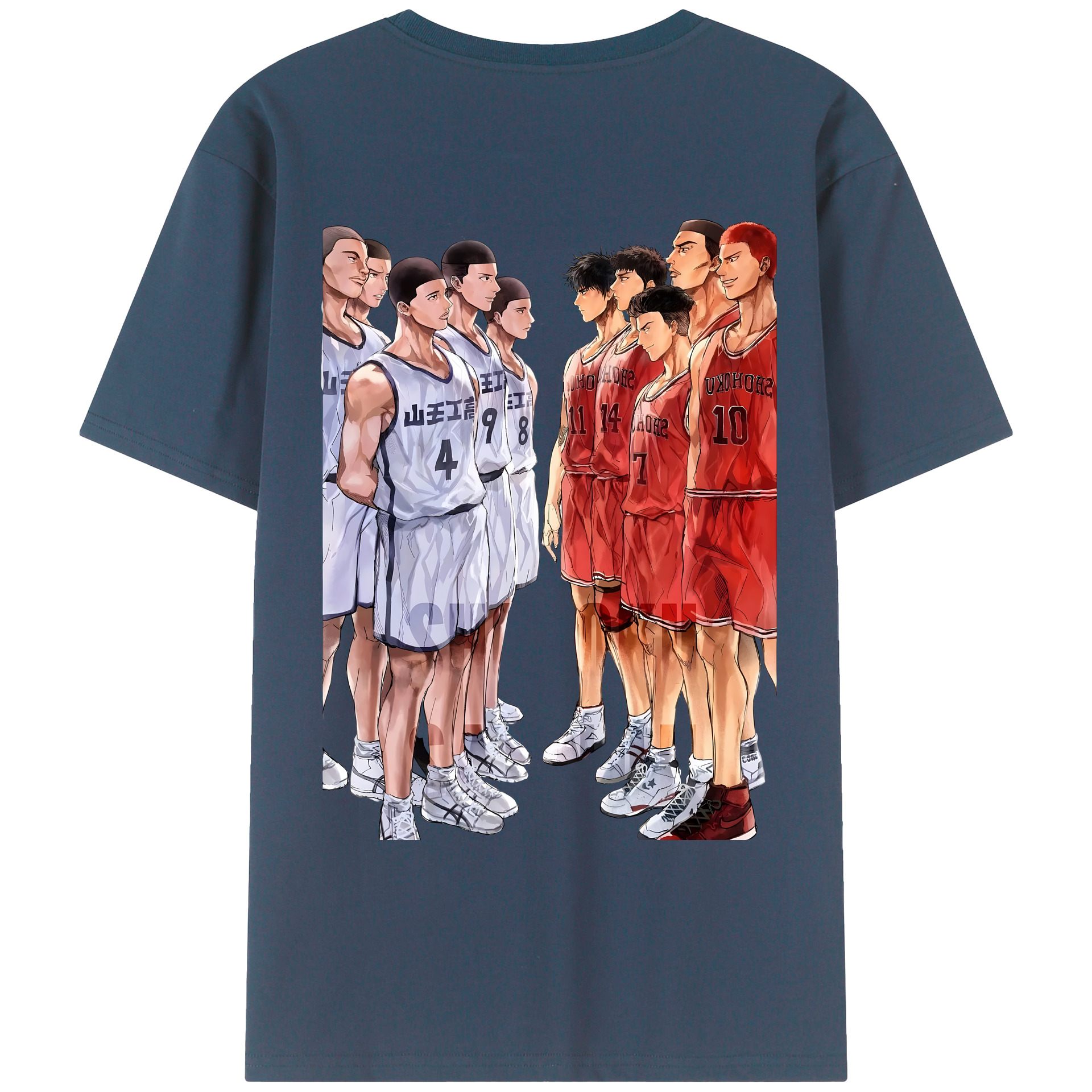 （画像用） SLAM DUNK／スラムダンク 綿100％ メンズ半袖Tシャツ（バックプリント） 通気性