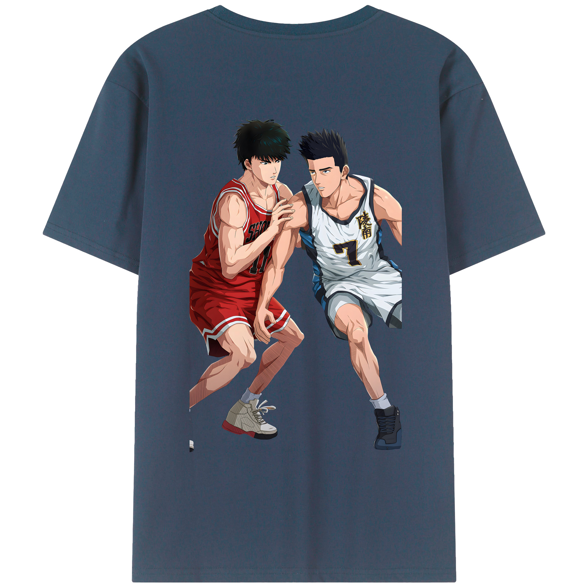 （画像用） SLAM DUNK／スラムダンク 綿100％ メンズ半袖Tシャツ（バックプリント） 通気性
