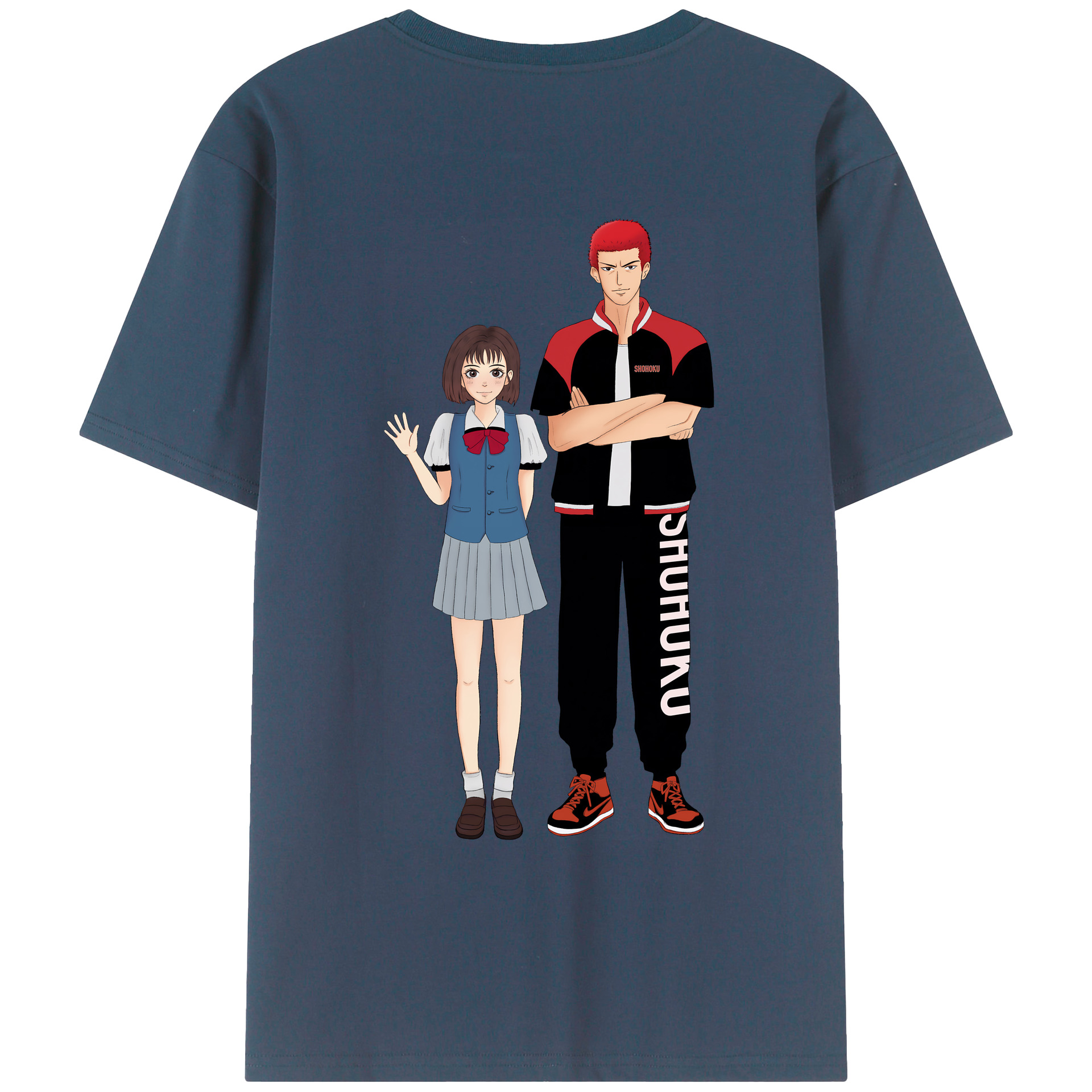 （画像用） SLAM DUNK／スラムダンク 綿100％ メンズ半袖Tシャツ（バックプリント） 通気性