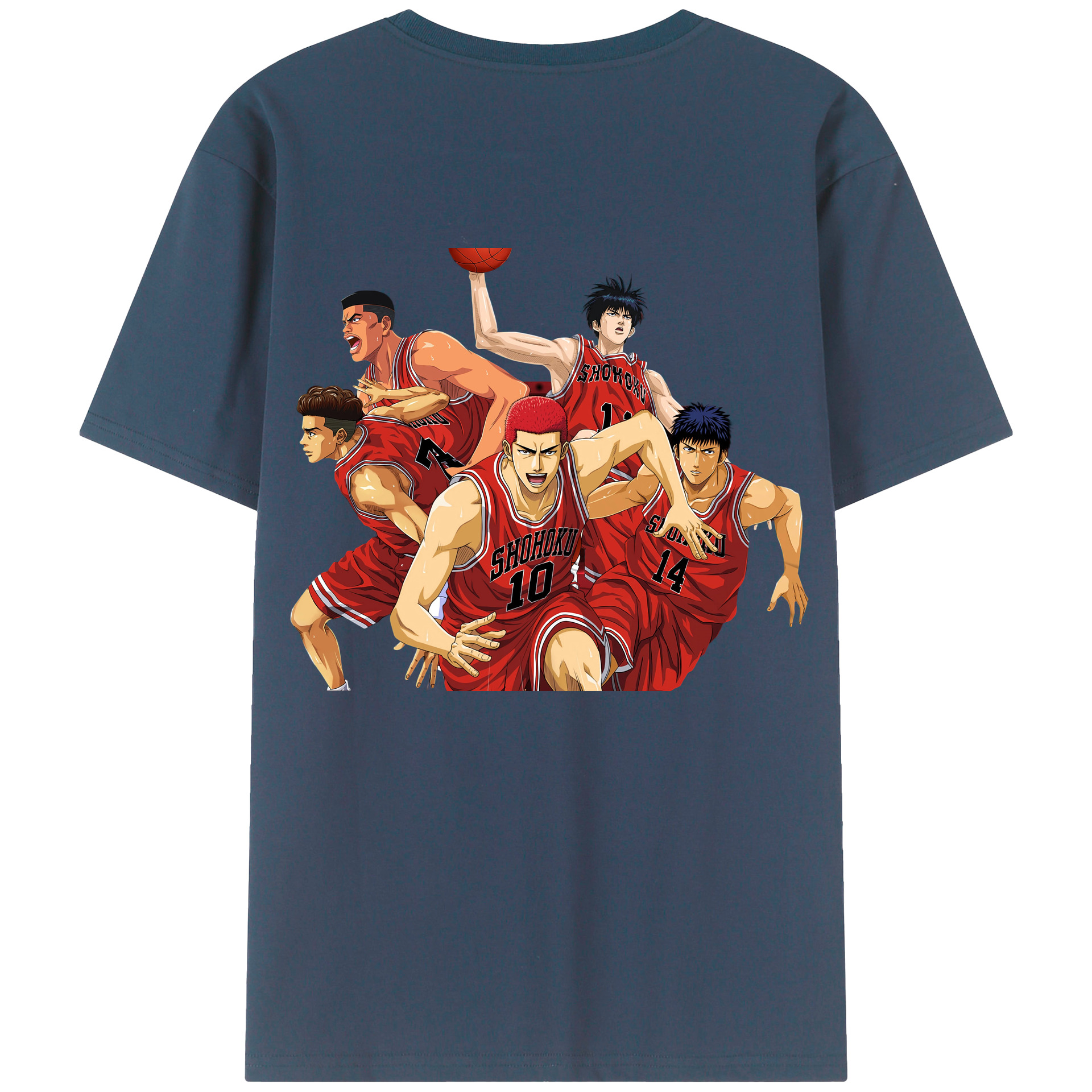 （画像用） SLAM DUNK／スラムダンク 綿100％ メンズ半袖Tシャツ（バックプリント） 通気性