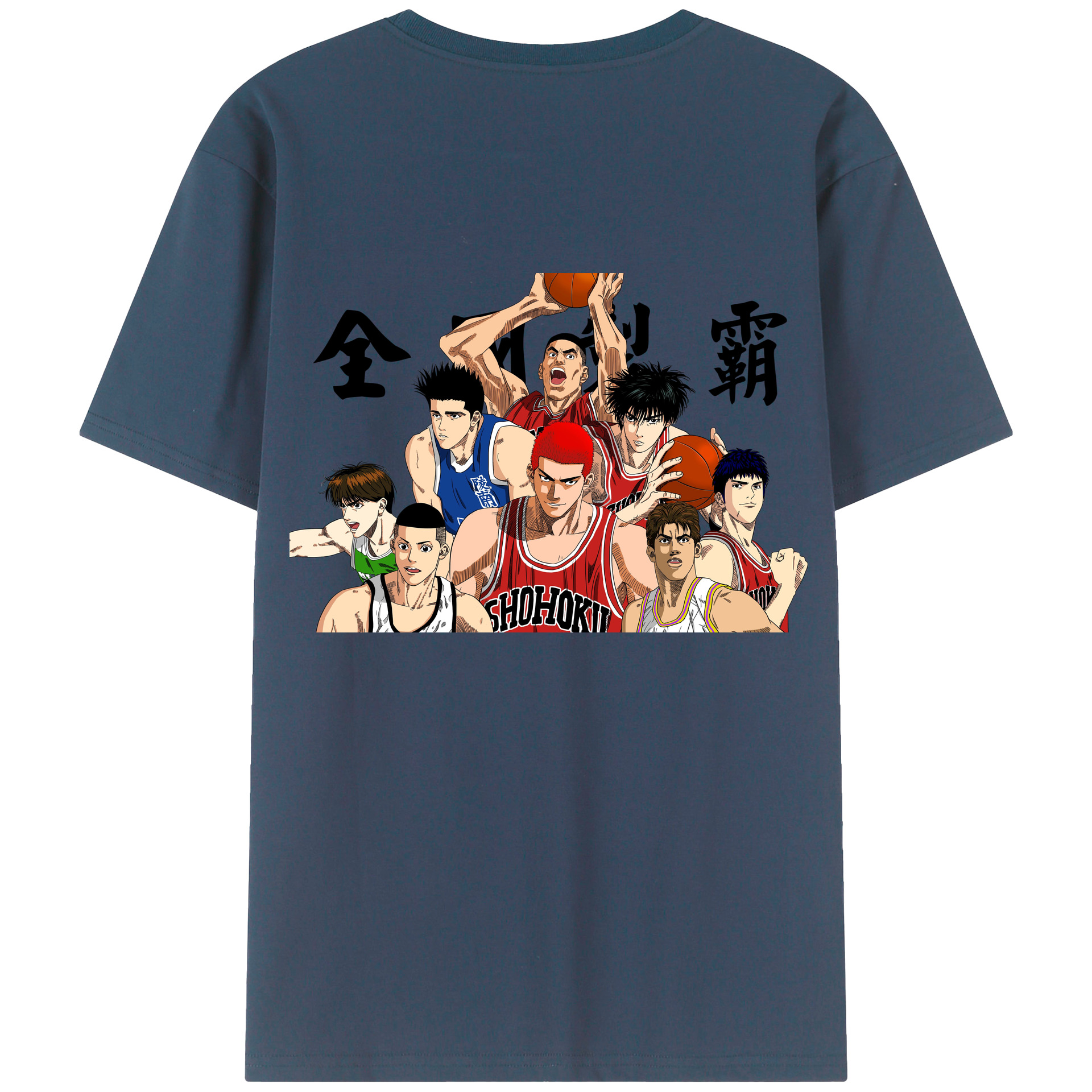 （画像用） SLAM DUNK／スラムダンク 綿100％ メンズ半袖Tシャツ（バックプリント） 通気性