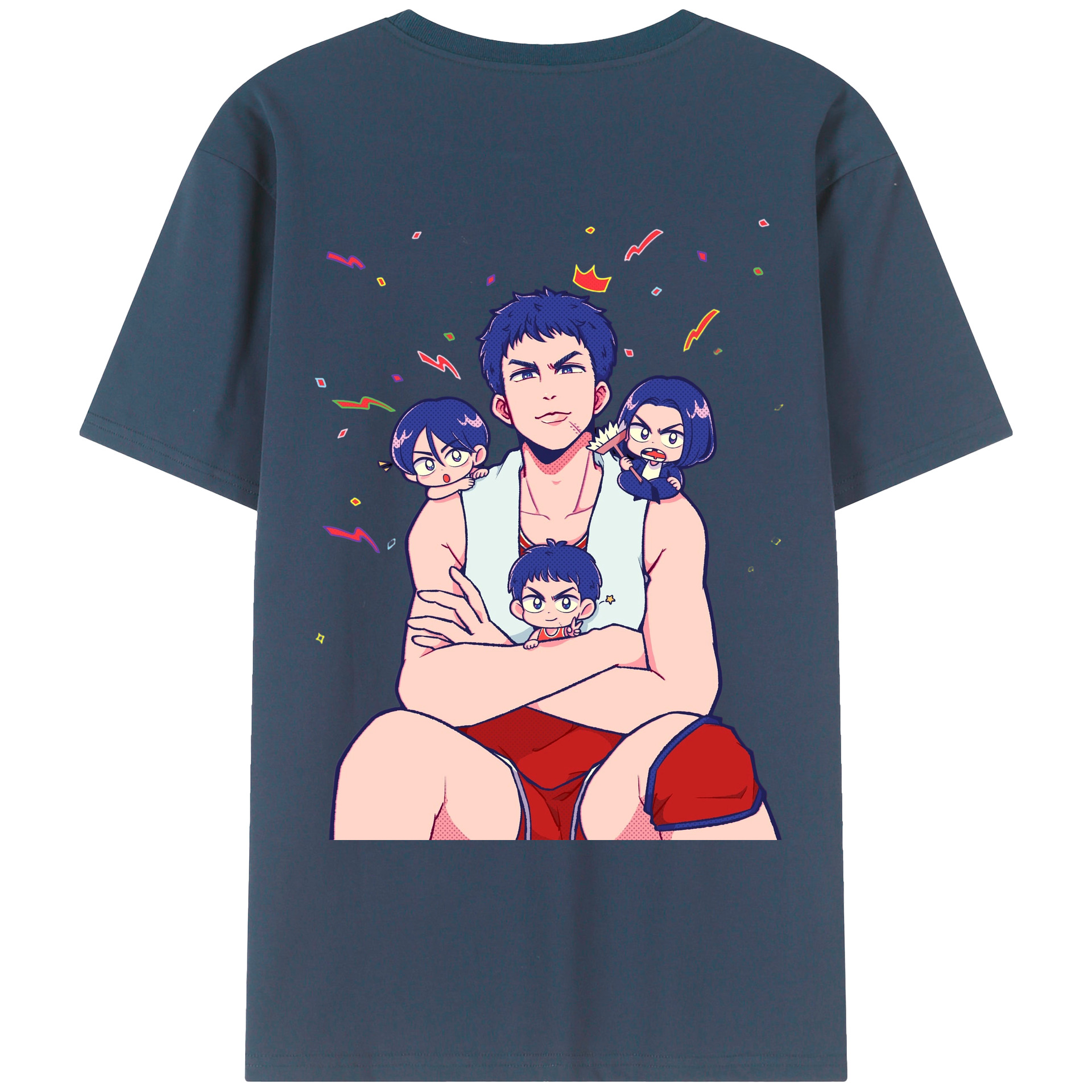 （画像用） SLAM DUNK／スラムダンク 綿100％ メンズ半袖Tシャツ（バックプリント） 通気性