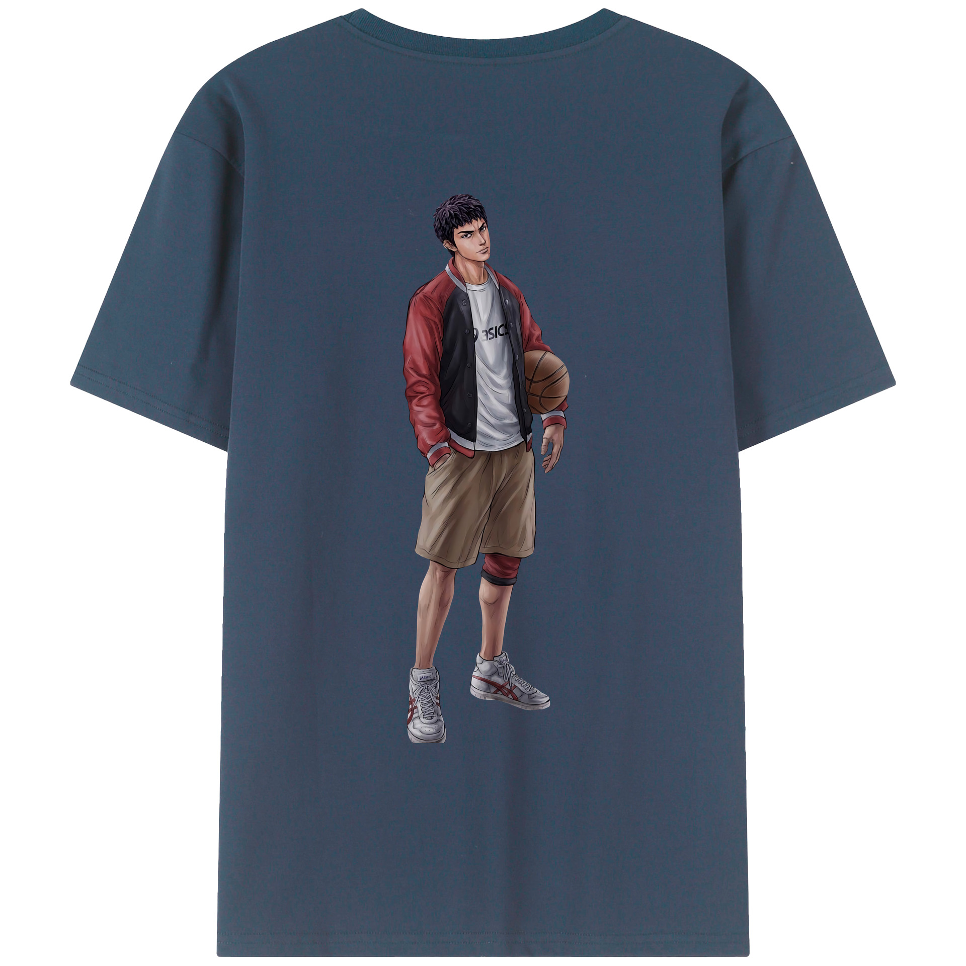 （画像用） SLAM DUNK／スラムダンク 綿100％ メンズ半袖Tシャツ（バックプリント） 通気性