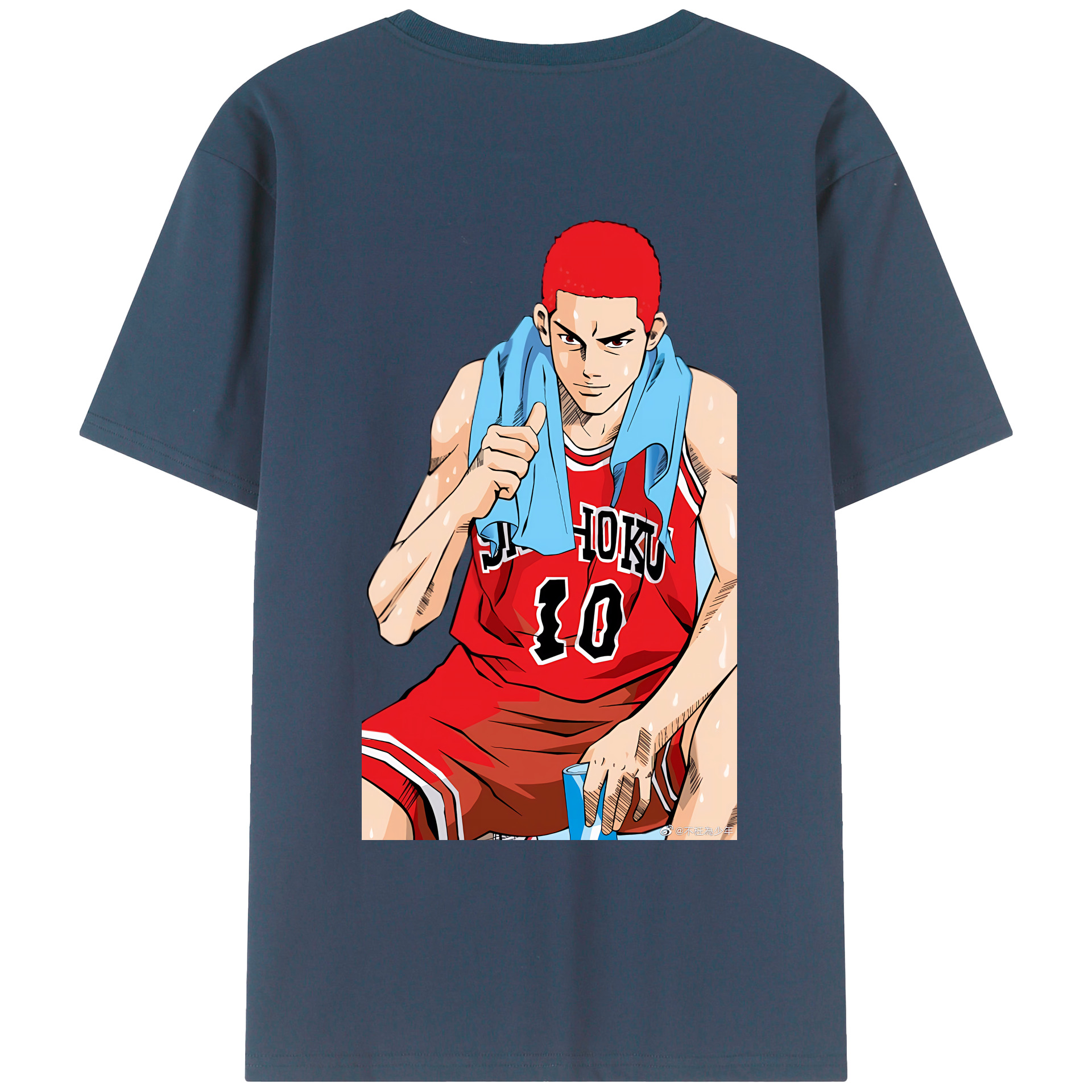 （画像用） SLAM DUNK／スラムダンク 綿100％ メンズ半袖Tシャツ（バックプリント） 通気性