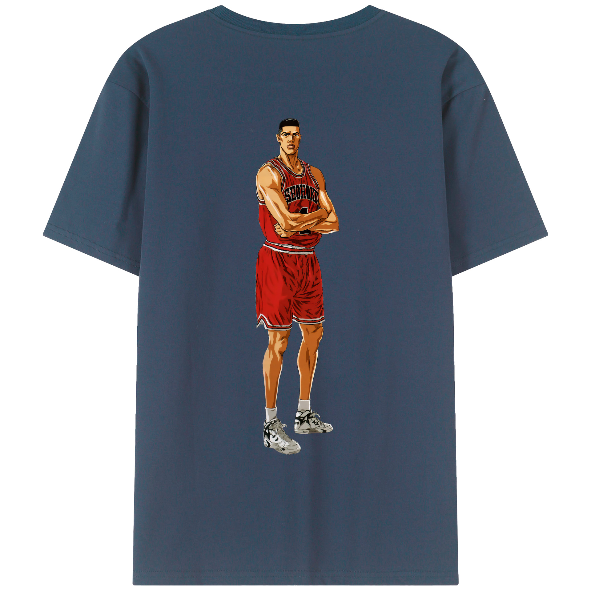 （画像用） SLAM DUNK／スラムダンク 綿100％ メンズ半袖Tシャツ（バックプリント） 通気性