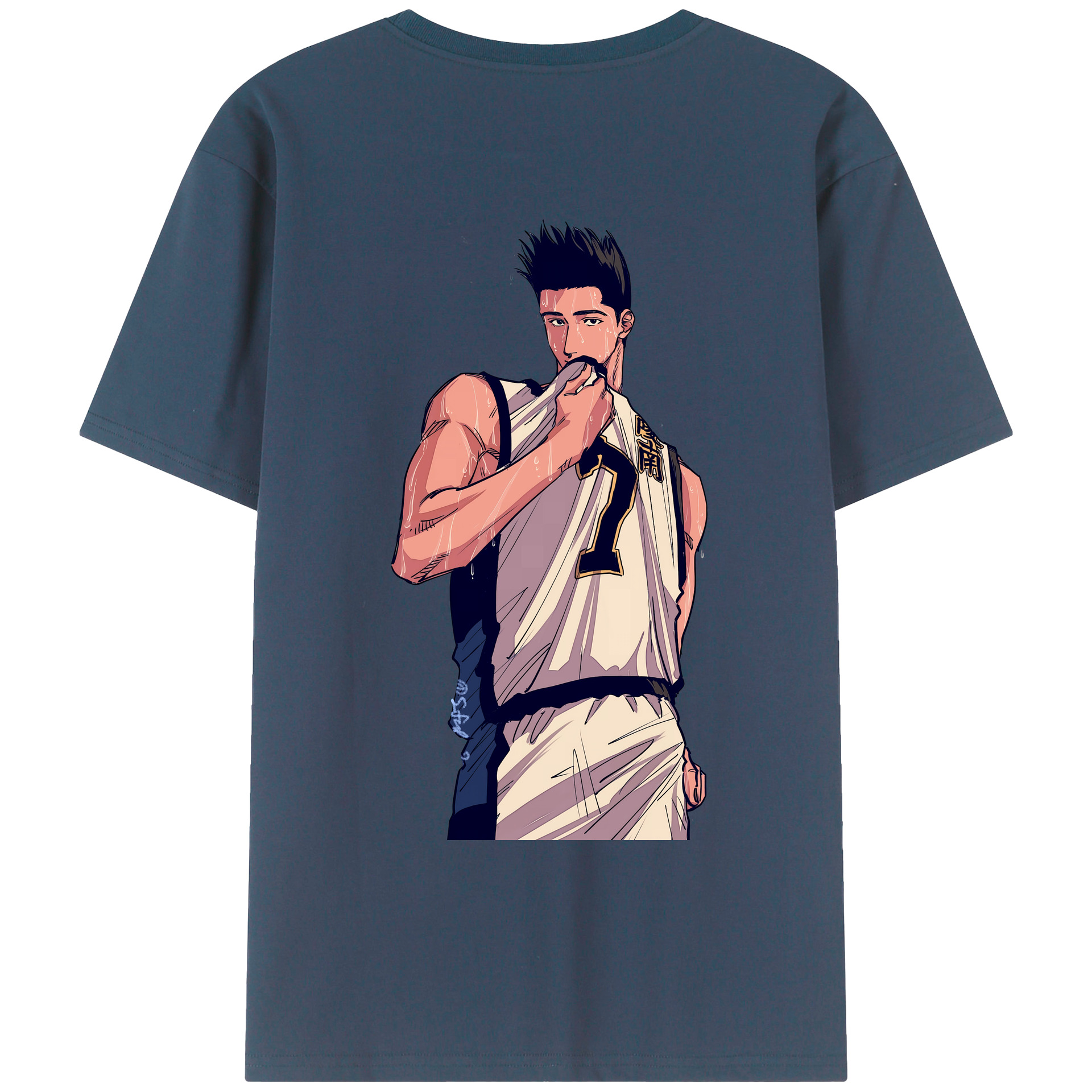 （画像用） SLAM DUNK／スラムダンク 綿100％ メンズ半袖Tシャツ（バックプリント） 通気性