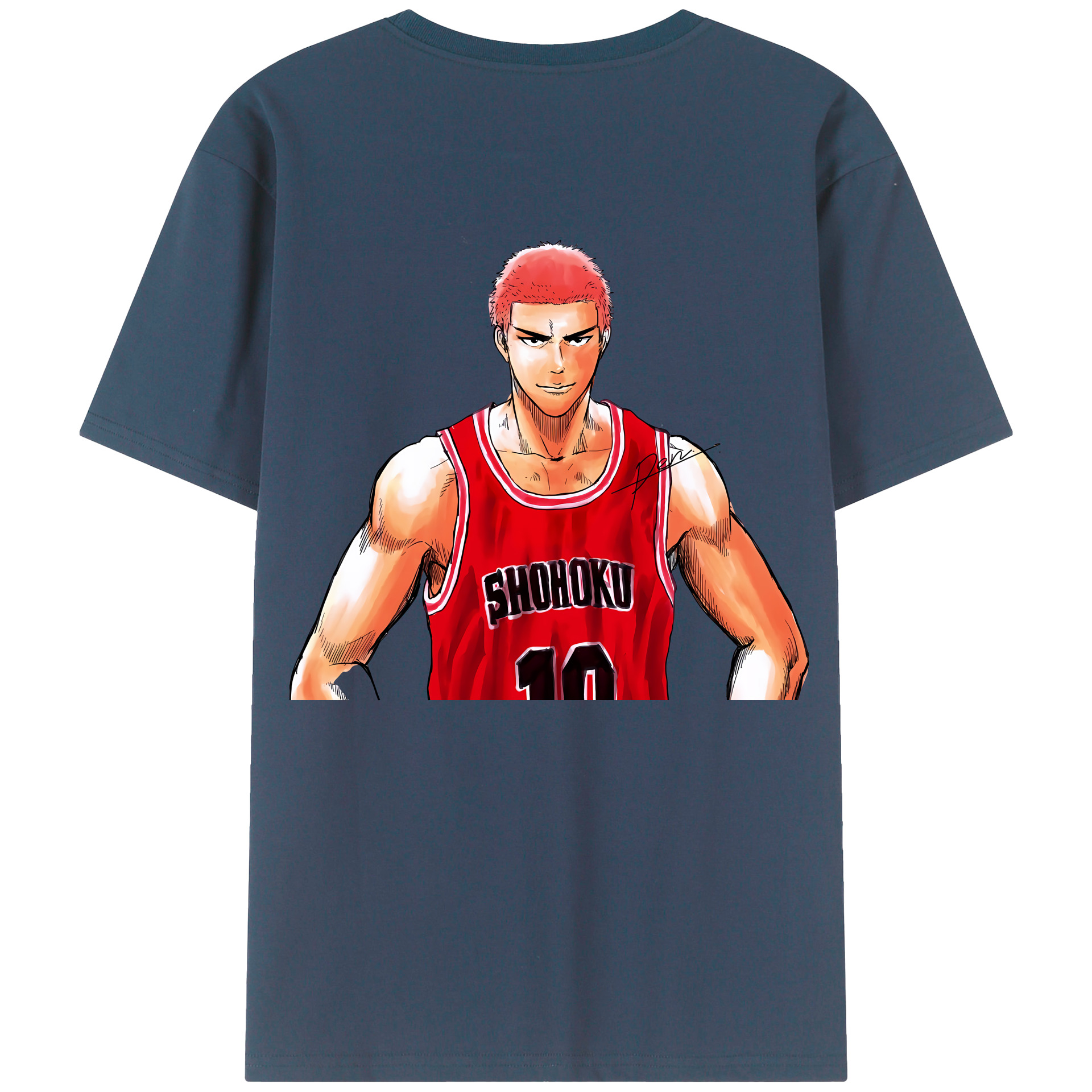 （画像用） SLAM DUNK／スラムダンク 綿100％ メンズ半袖Tシャツ（バックプリント） 通気性