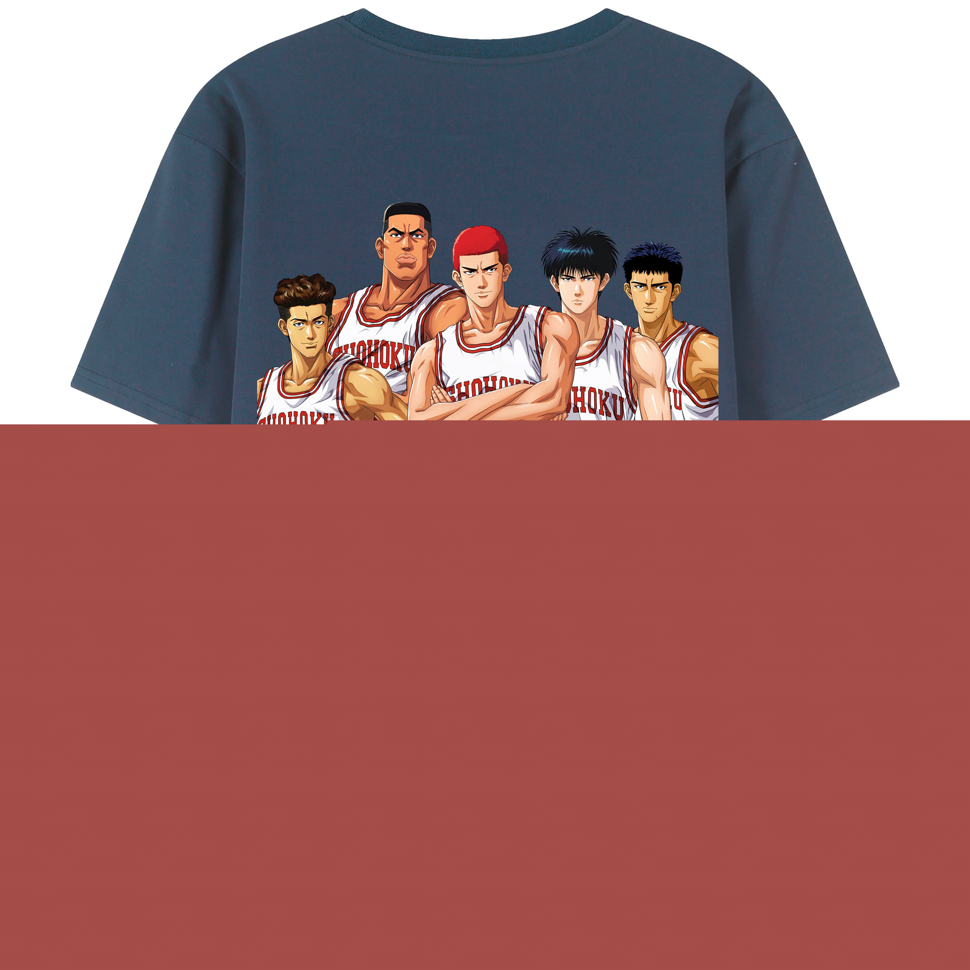 （画像用） SLAM DUNK／スラムダンク 綿100％ メンズ半袖Tシャツ（バックプリント） 通気性