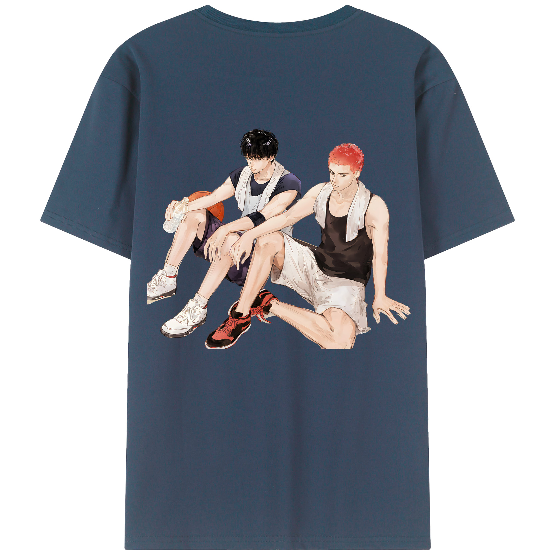 （画像用） SLAM DUNK／スラムダンク 綿100％ メンズ半袖Tシャツ（バックプリント） 通気性