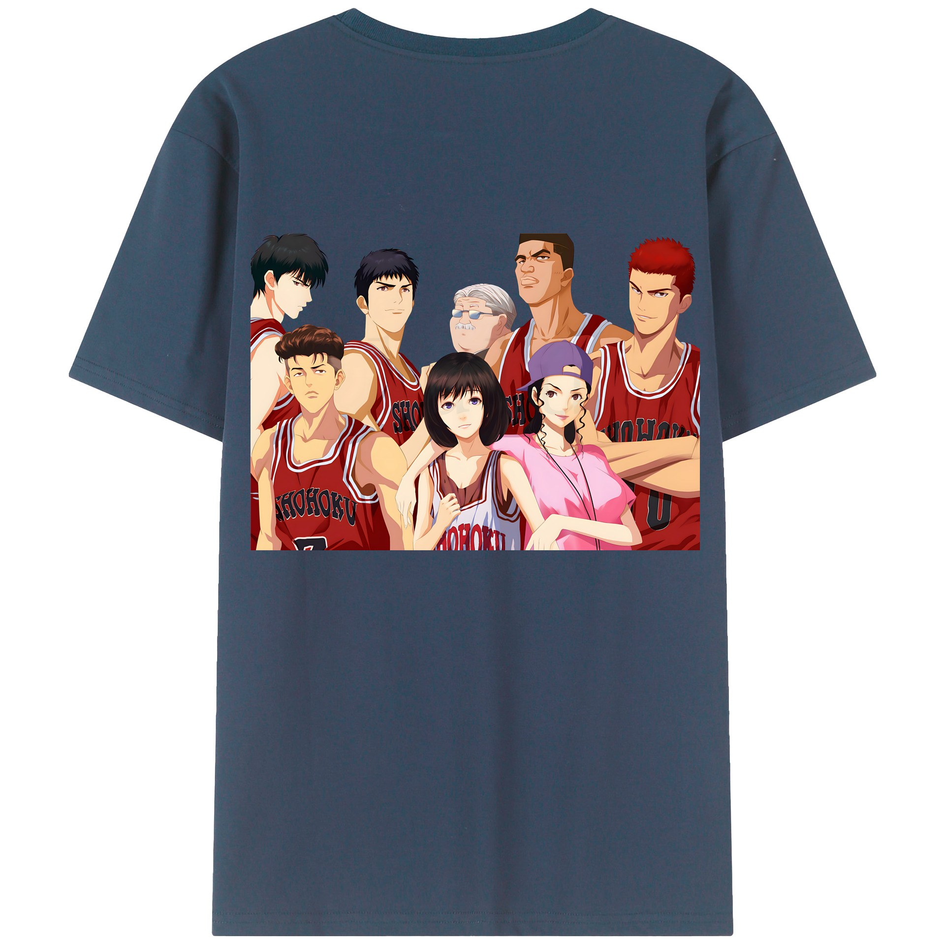 （画像用） SLAM DUNK／スラムダンク 綿100％ メンズ半袖Tシャツ（バックプリント） 通気性