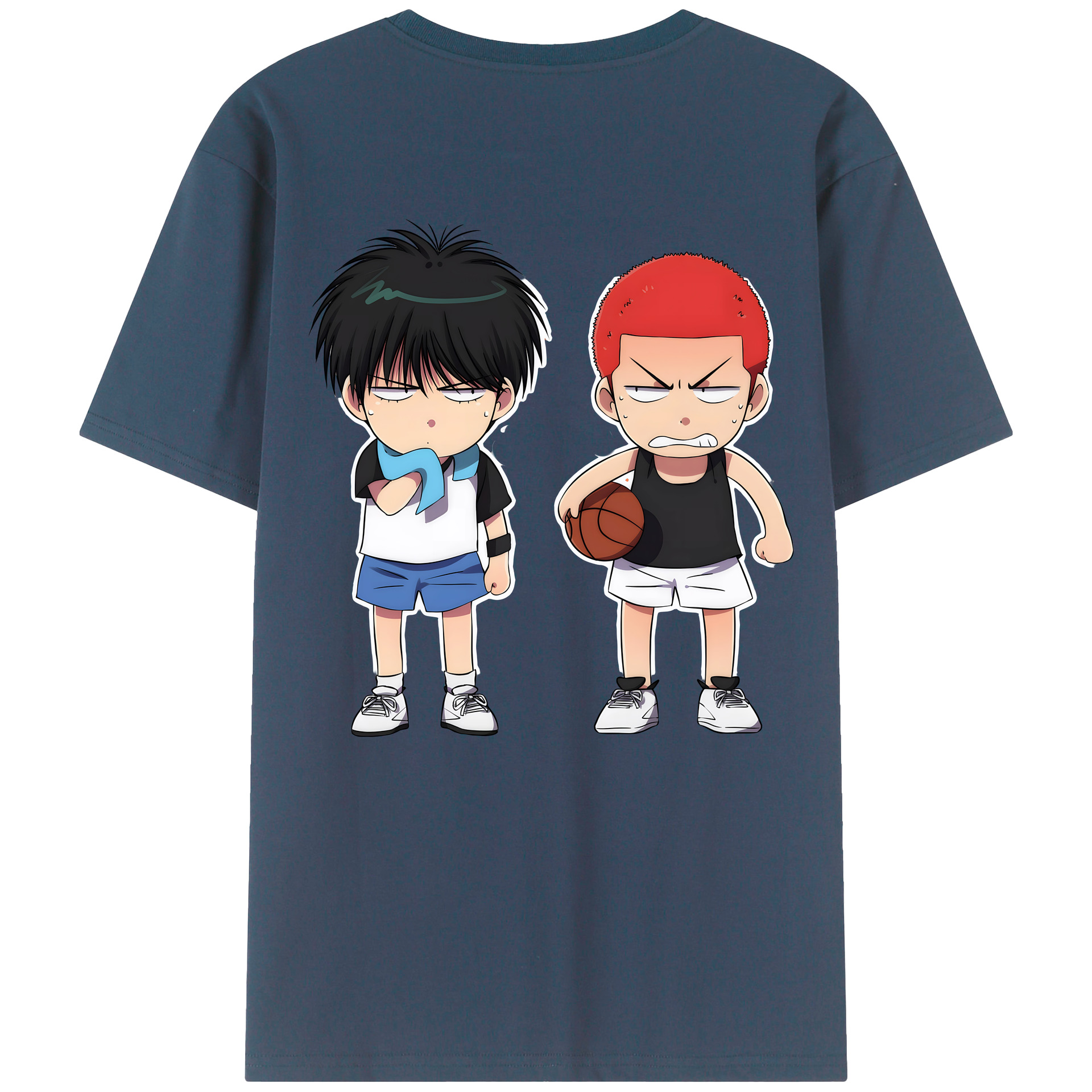 （画像用） SLAM DUNK／スラムダンク 綿100％ メンズ半袖Tシャツ（バックプリント） 通気性