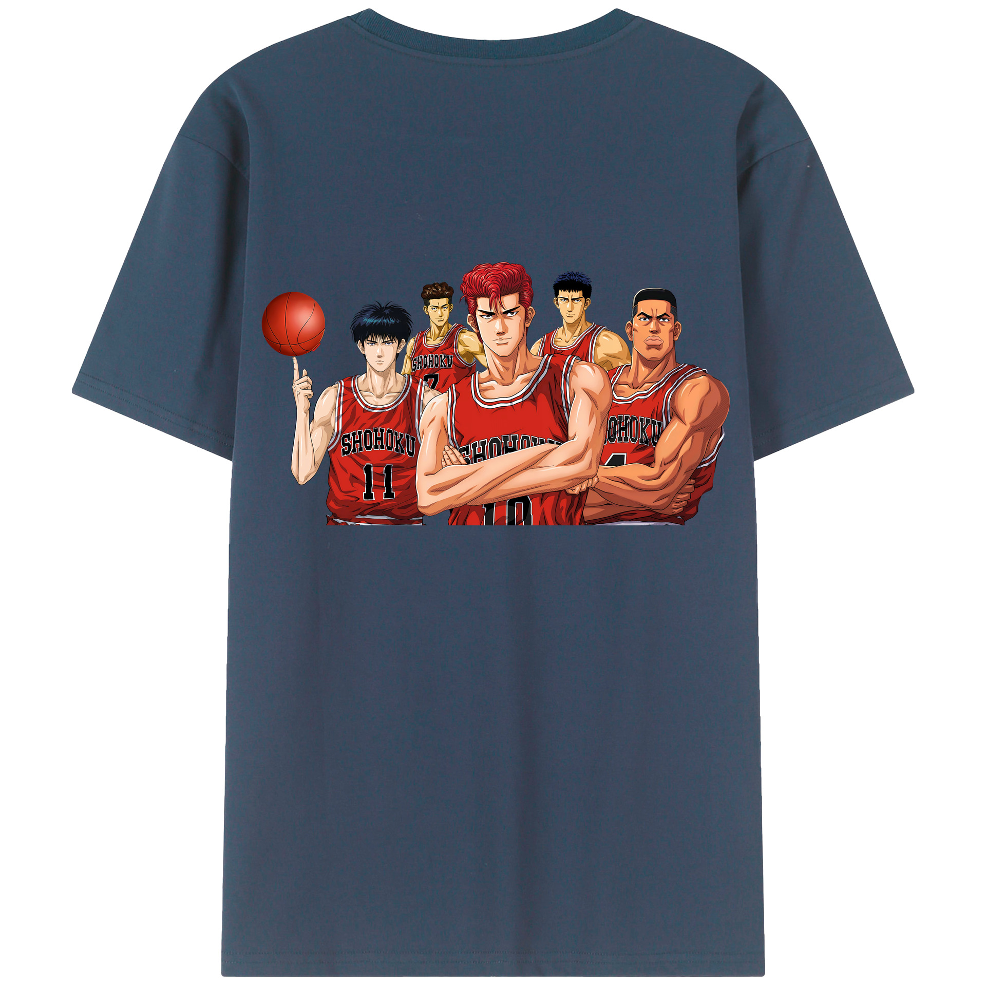 （画像用） SLAM DUNK／スラムダンク 綿100％ メンズ半袖Tシャツ（バックプリント） 通気性