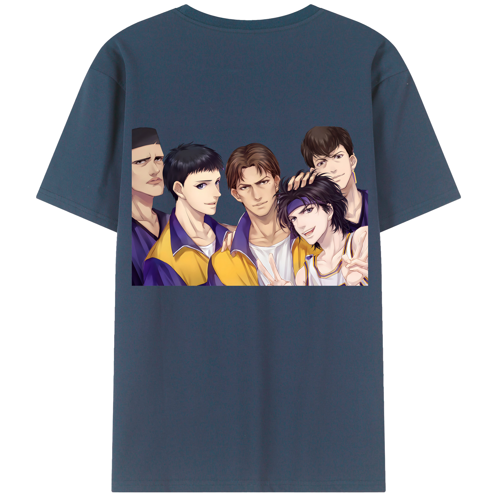 （画像用） SLAM DUNK／スラムダンク 綿100％ メンズ半袖Tシャツ（バックプリント） 通気性
