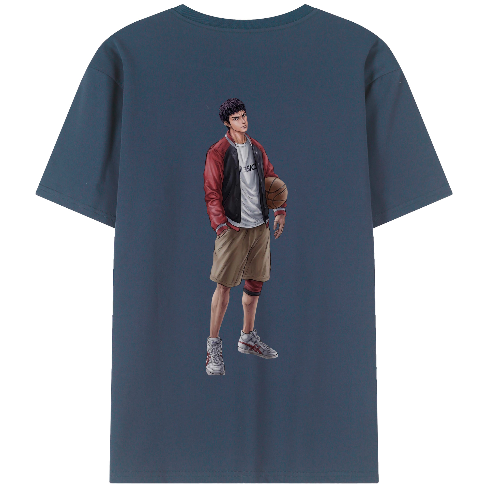 （画像用） SLAM DUNK／スラムダンク 綿100％ メンズ半袖Tシャツ（バックプリント） 通気性