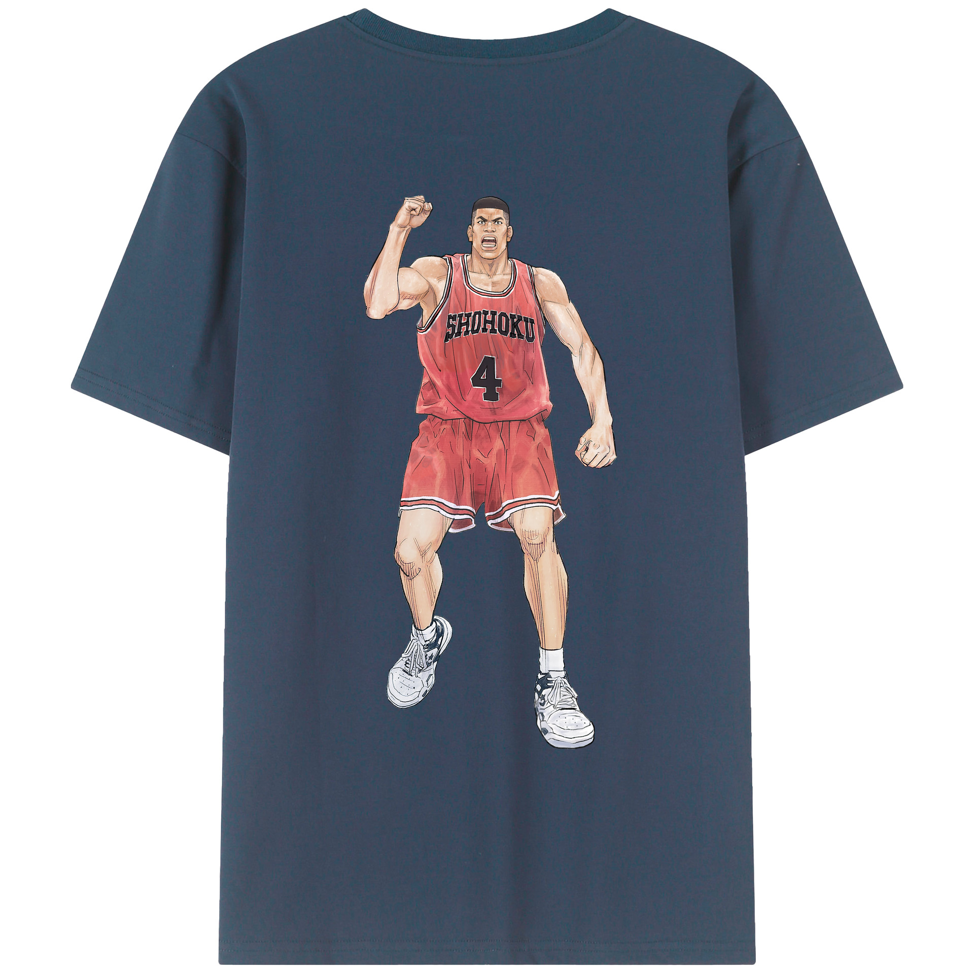 （画像用） SLAM DUNK／スラムダンク 綿100％ メンズ半袖Tシャツ（バックプリント） 通気性