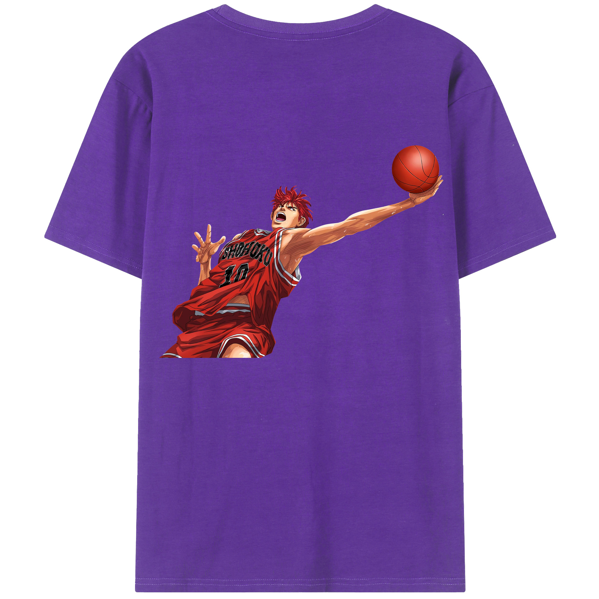 （画像用） SLAM DUNK／スラムダンク 綿100％ メンズ半袖Tシャツ（バックプリント） 通気性