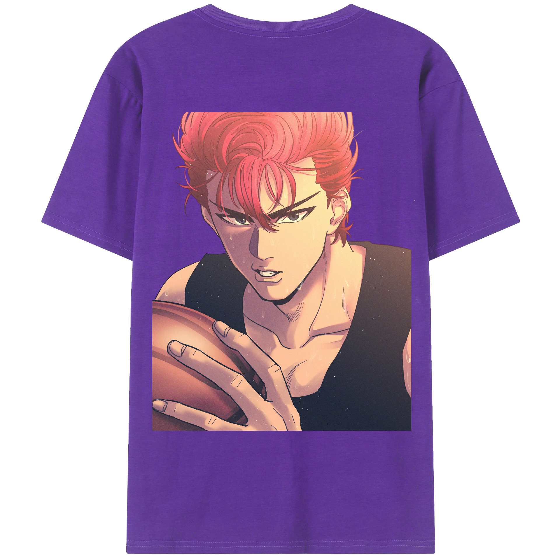 （画像用） SLAM DUNK／スラムダンク 綿100％ メンズ半袖Tシャツ（バックプリント） 通気性