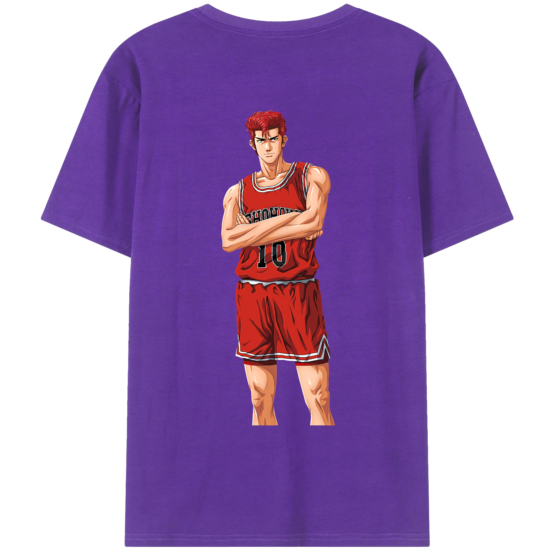 （画像用） SLAM DUNK／スラムダンク 綿100％ メンズ半袖Tシャツ（バックプリント） 通気性