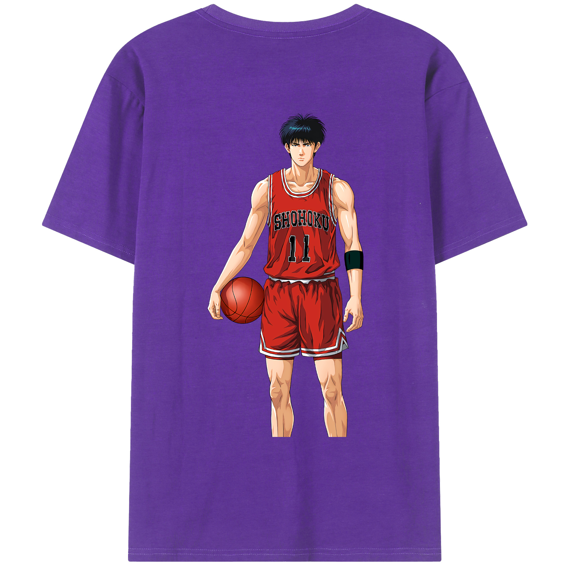 （画像用） SLAM DUNK／スラムダンク 綿100％ メンズ半袖Tシャツ（バックプリント） 通気性