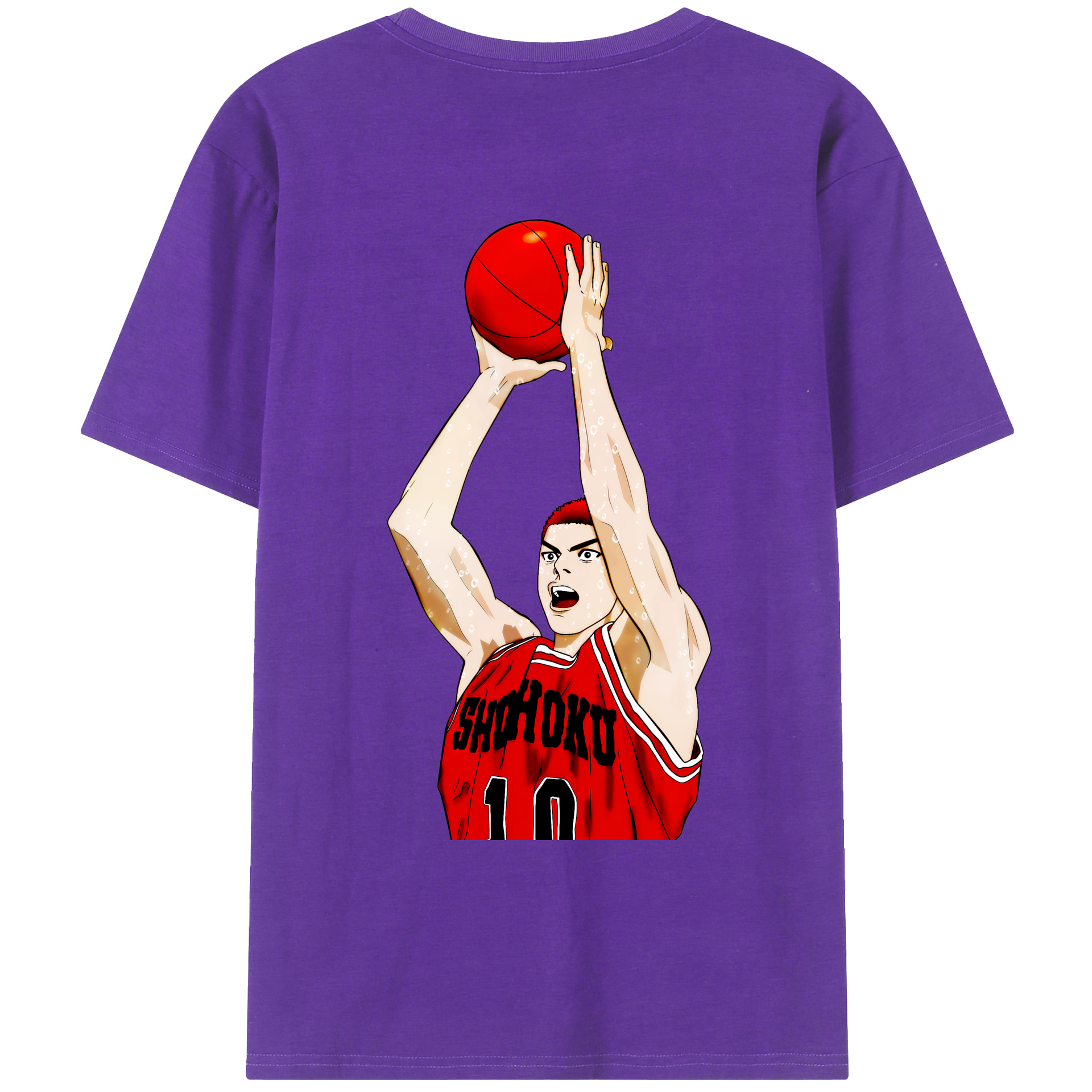 （画像用） SLAM DUNK／スラムダンク 綿100％ メンズ半袖Tシャツ（バックプリント） 通気性