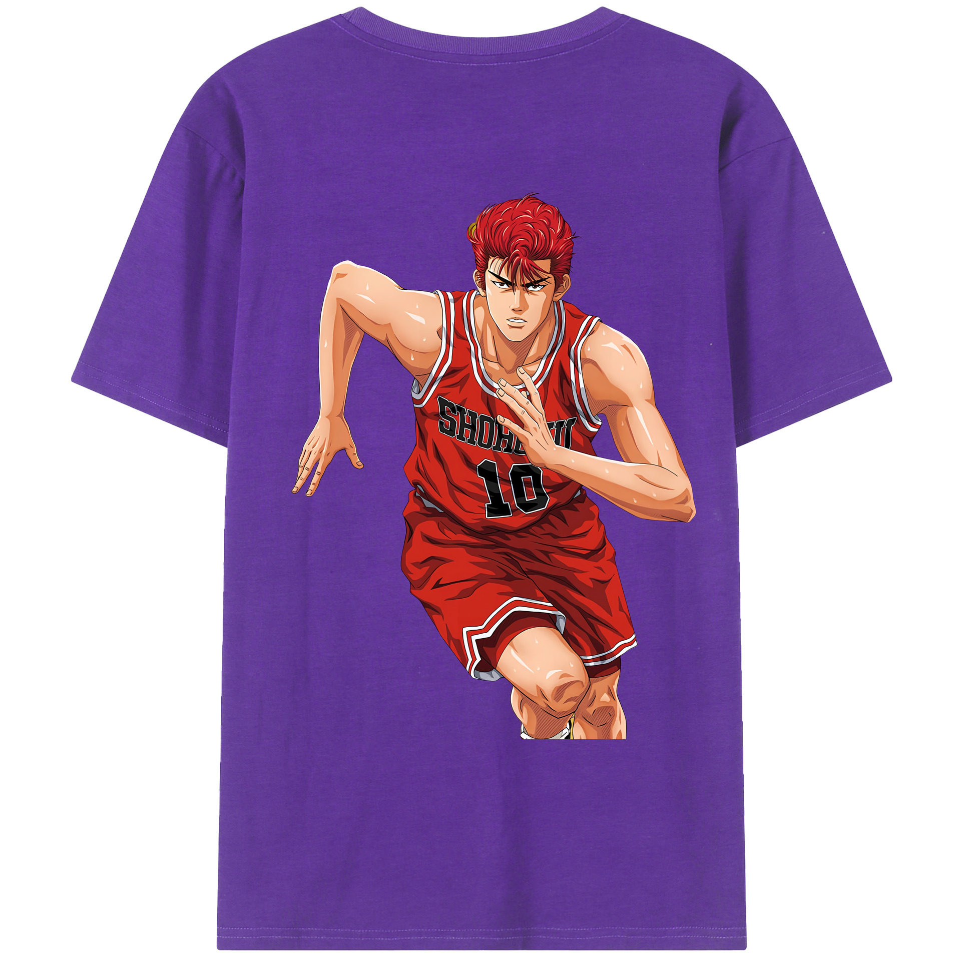 （画像用） SLAM DUNK／スラムダンク 綿100％ メンズ半袖Tシャツ（バックプリント） 通気性