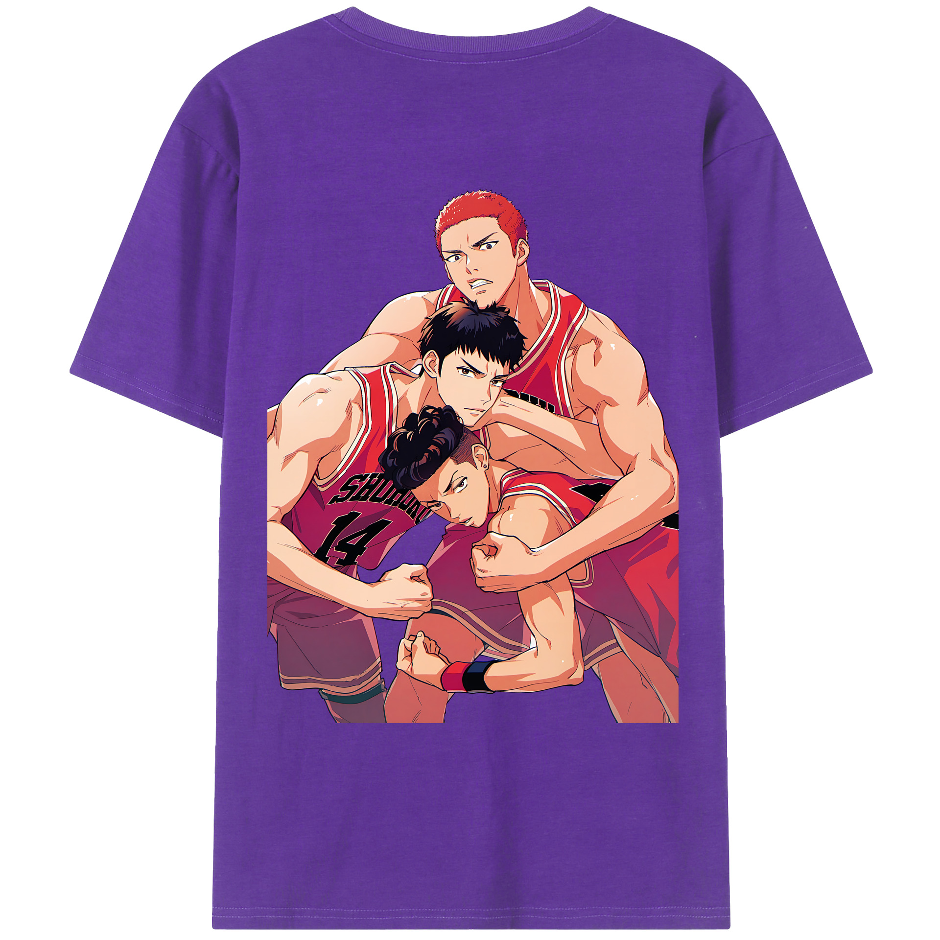 （画像用） SLAM DUNK／スラムダンク 綿100％ メンズ半袖Tシャツ（バックプリント） 通気性
