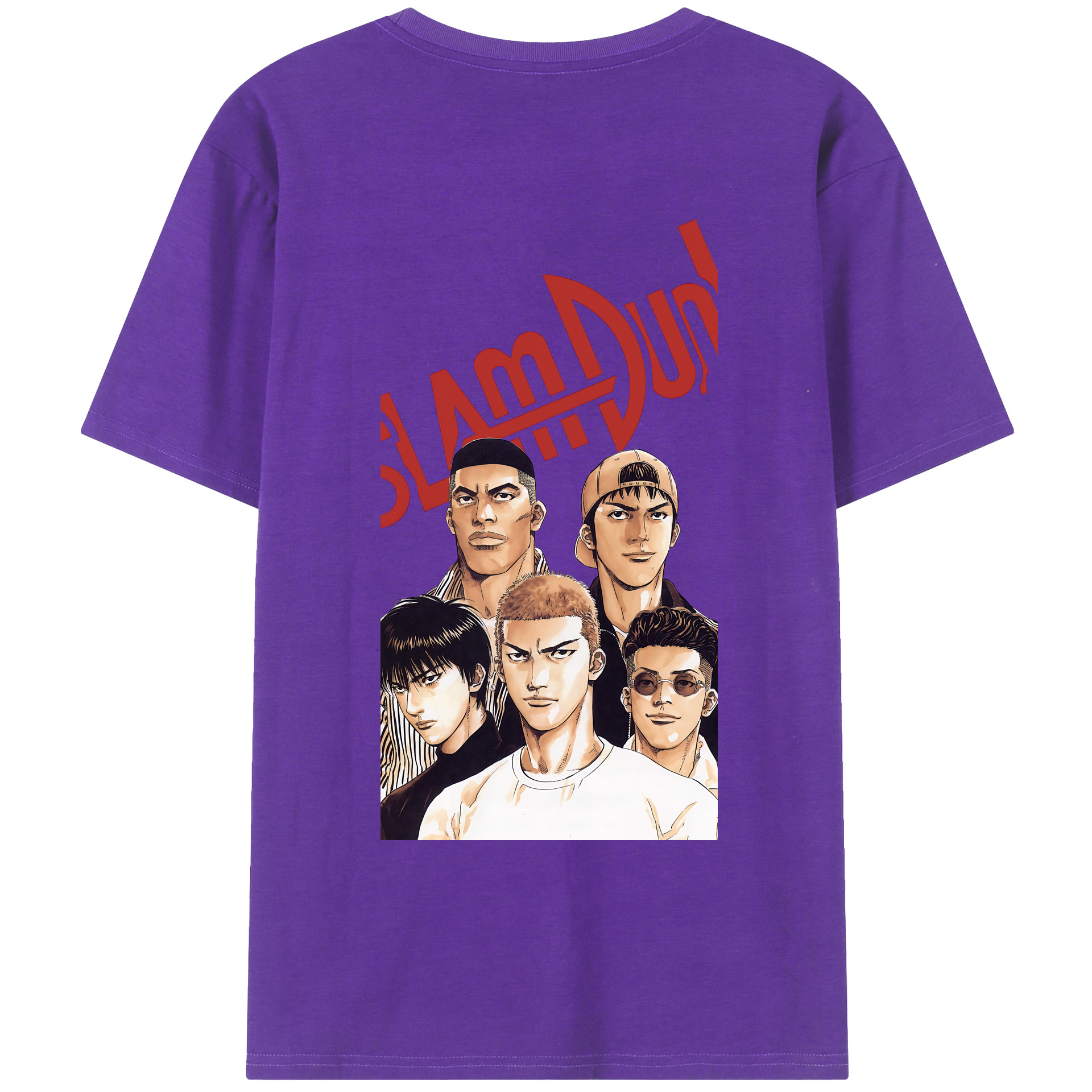 （画像用） SLAM DUNK／スラムダンク 綿100％ メンズ半袖Tシャツ（バックプリント） 通気性