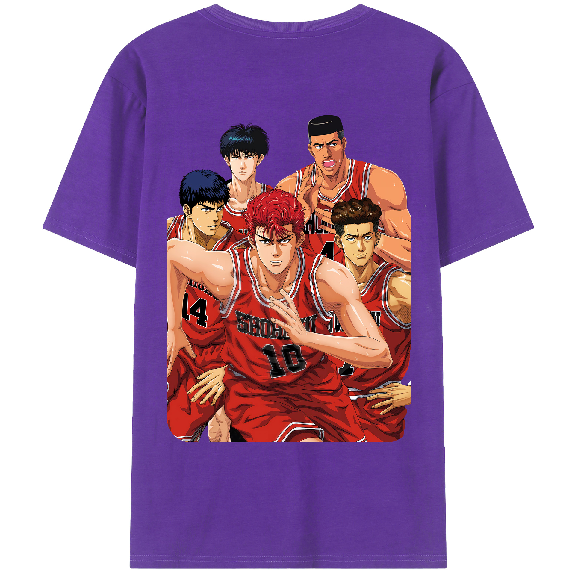 （画像用） SLAM DUNK／スラムダンク 綿100％ メンズ半袖Tシャツ（バックプリント） 通気性