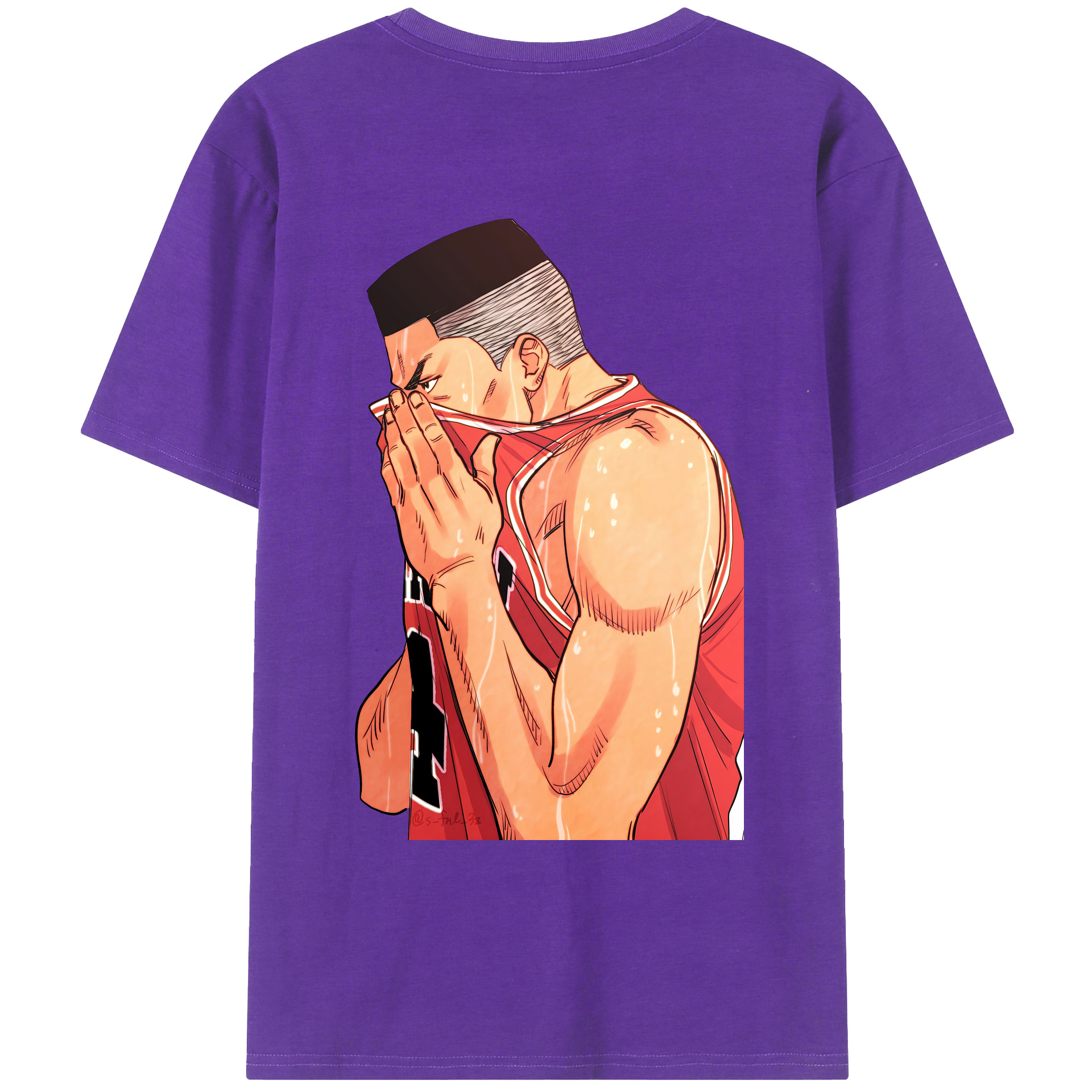 （画像用） SLAM DUNK／スラムダンク 綿100％ メンズ半袖Tシャツ（バックプリント） 通気性