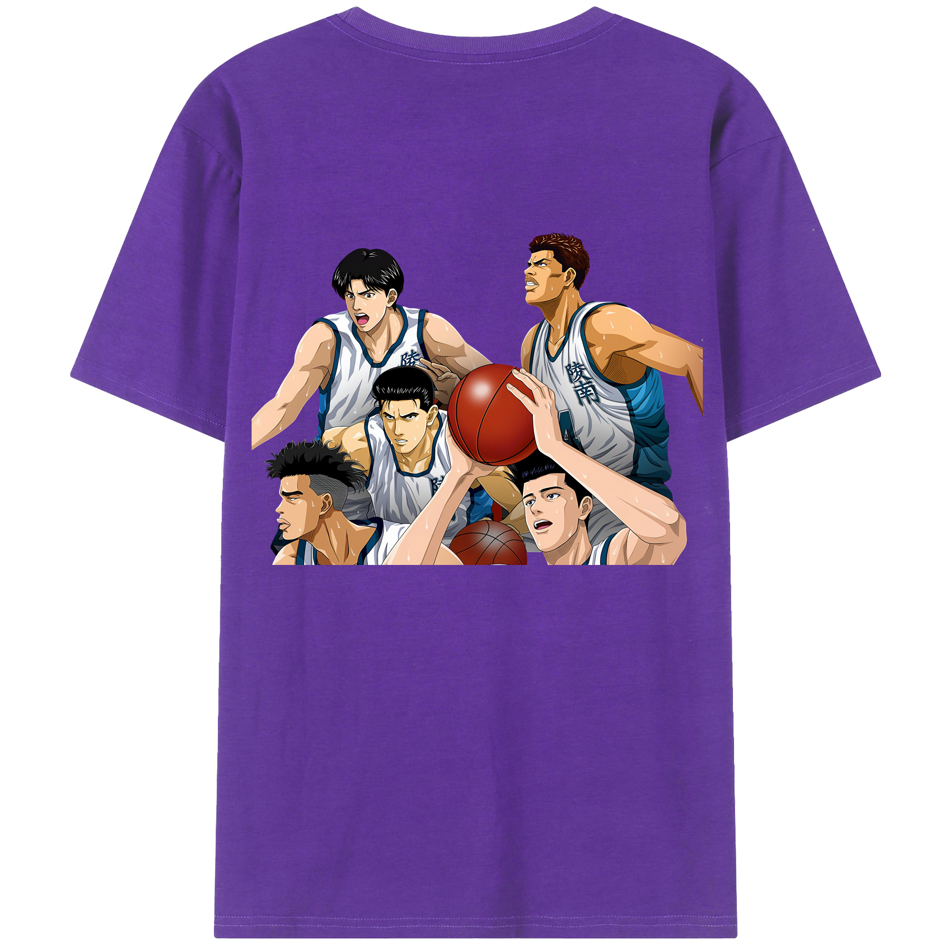 （画像用） SLAM DUNK／スラムダンク 綿100％ メンズ半袖Tシャツ（バックプリント） 通気性