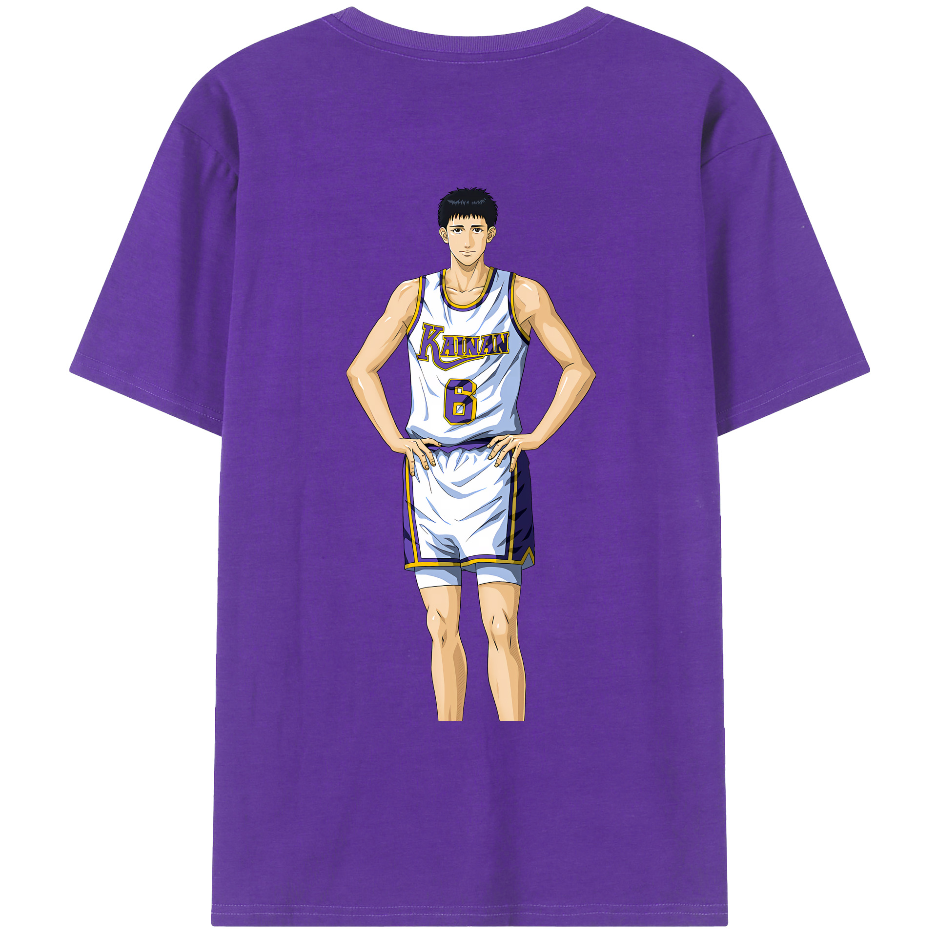 （画像用） SLAM DUNK／スラムダンク 綿100％ メンズ半袖Tシャツ（バックプリント） 通気性