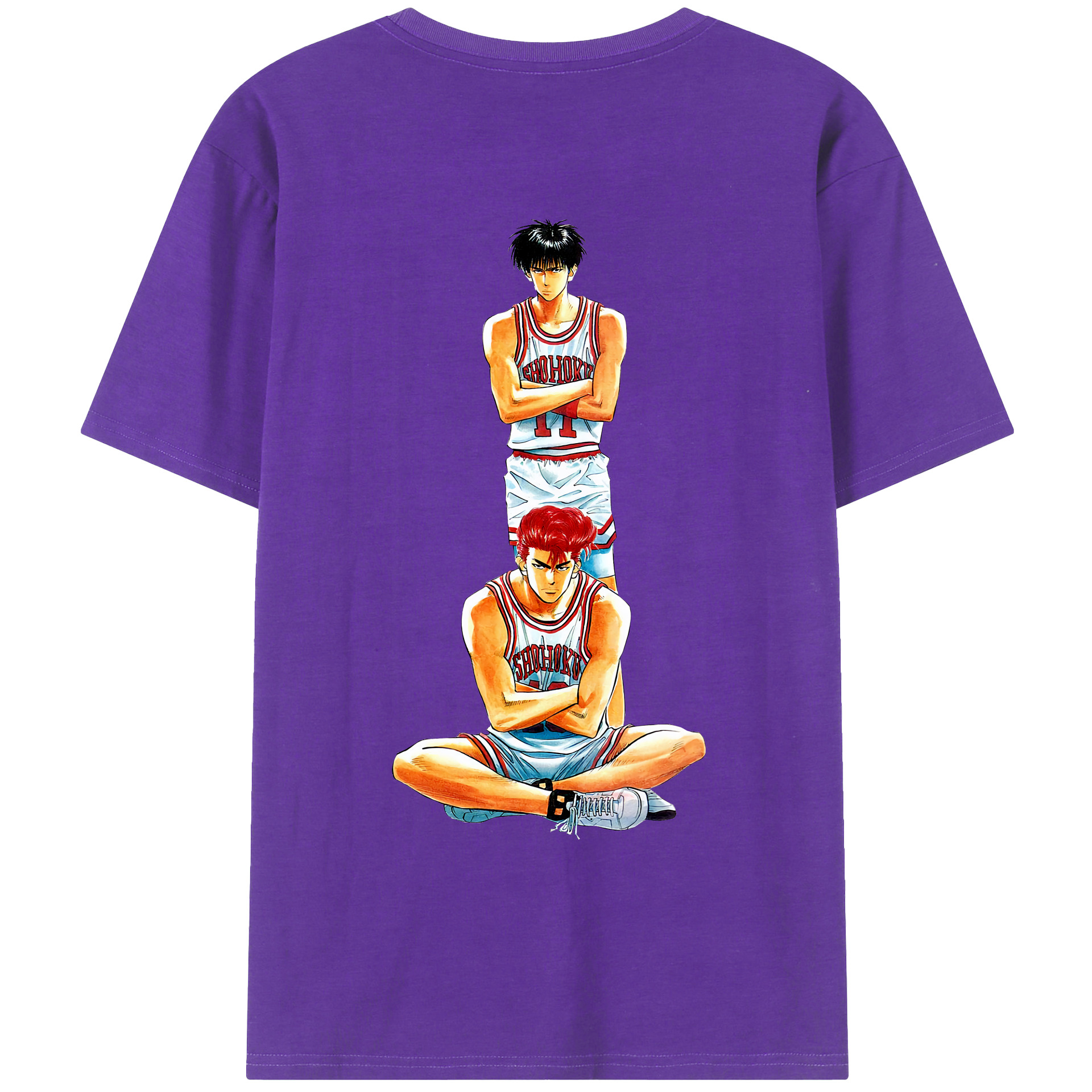 （画像用） SLAM DUNK／スラムダンク 綿100％ メンズ半袖Tシャツ（バックプリント） 通気性
