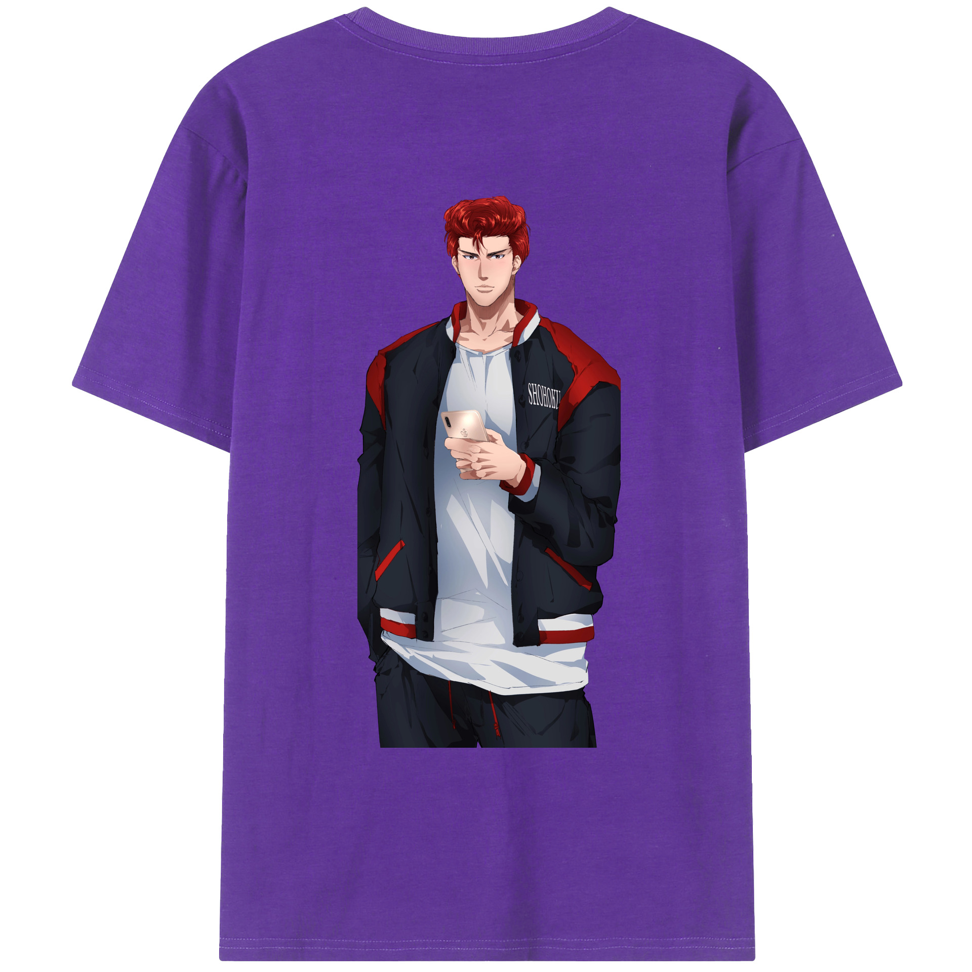（画像用） SLAM DUNK／スラムダンク 綿100％ メンズ半袖Tシャツ（バックプリント） 通気性