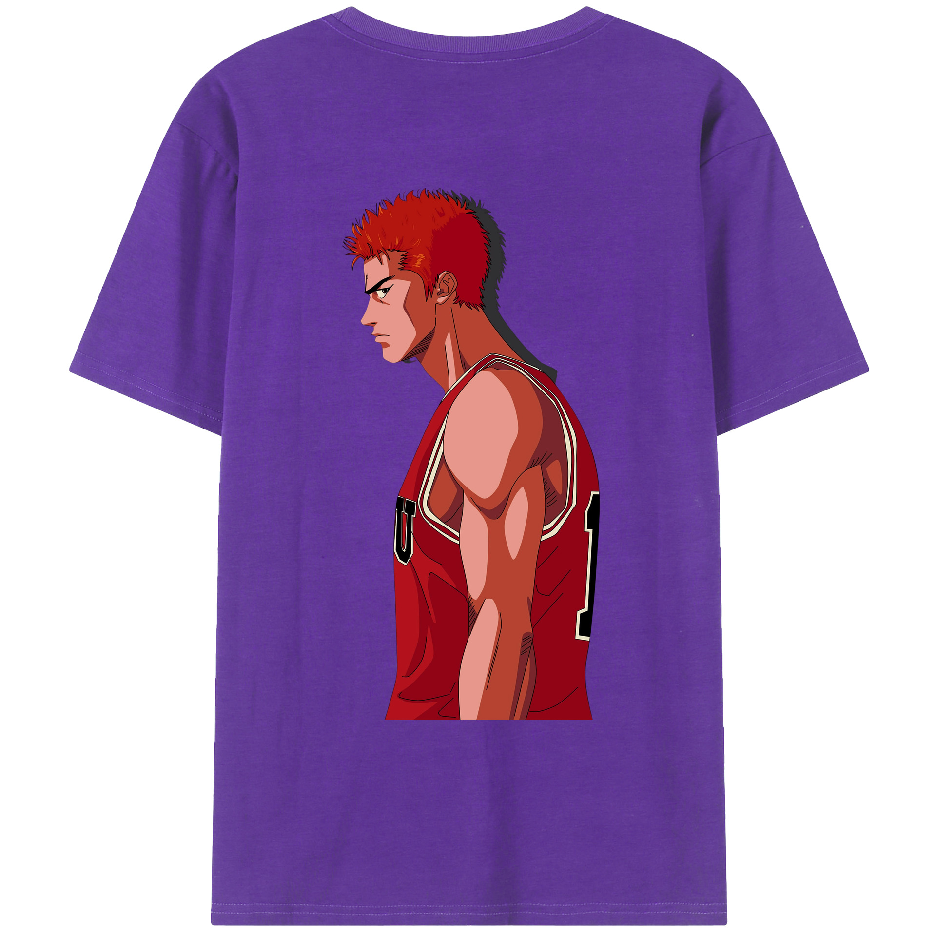 （画像用） SLAM DUNK／スラムダンク 綿100％ メンズ半袖Tシャツ（バックプリント） 通気性