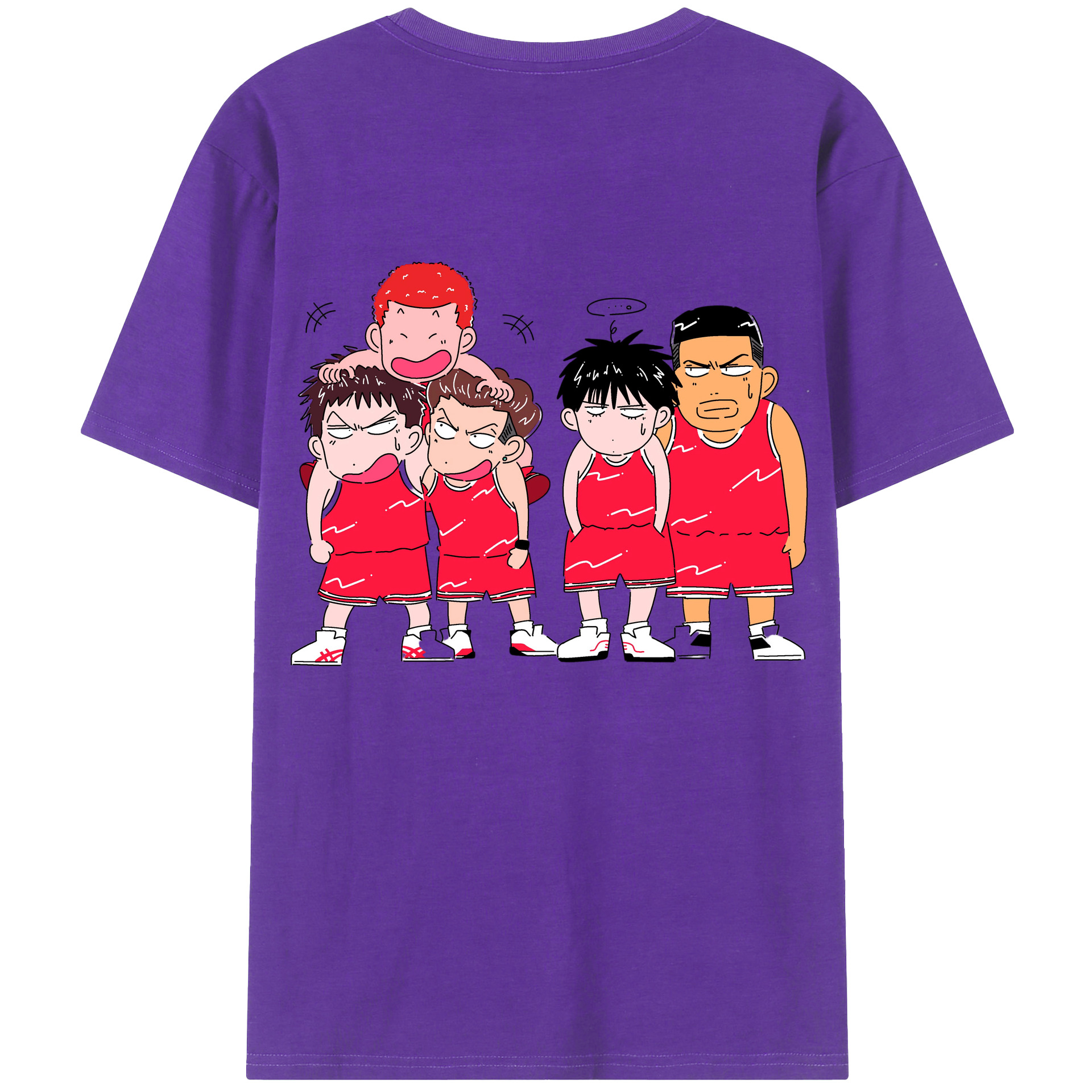 （画像用） SLAM DUNK／スラムダンク 綿100％ メンズ半袖Tシャツ（バックプリント） 通気性