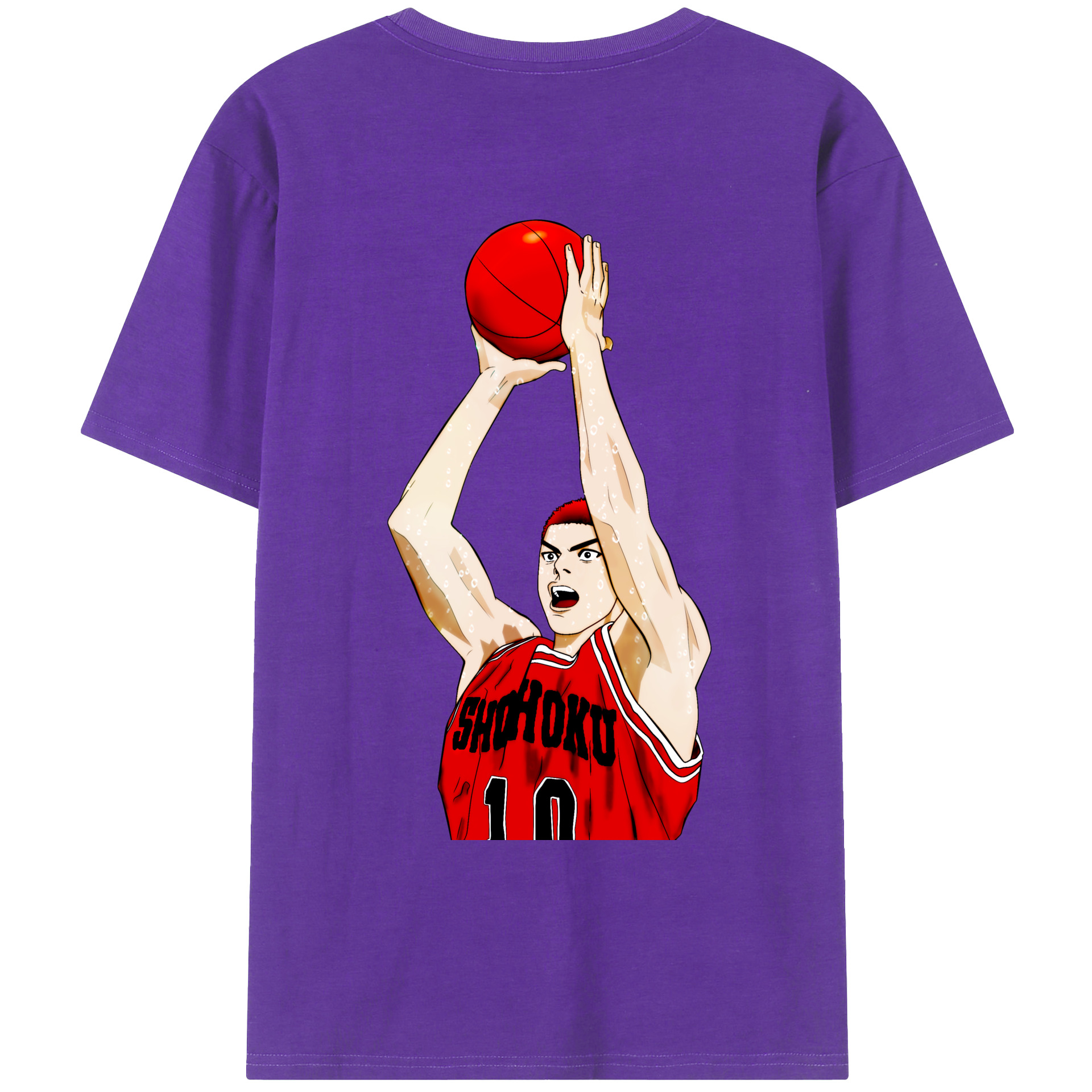 （画像用） SLAM DUNK／スラムダンク 綿100％ メンズ半袖Tシャツ（バックプリント） 通気性