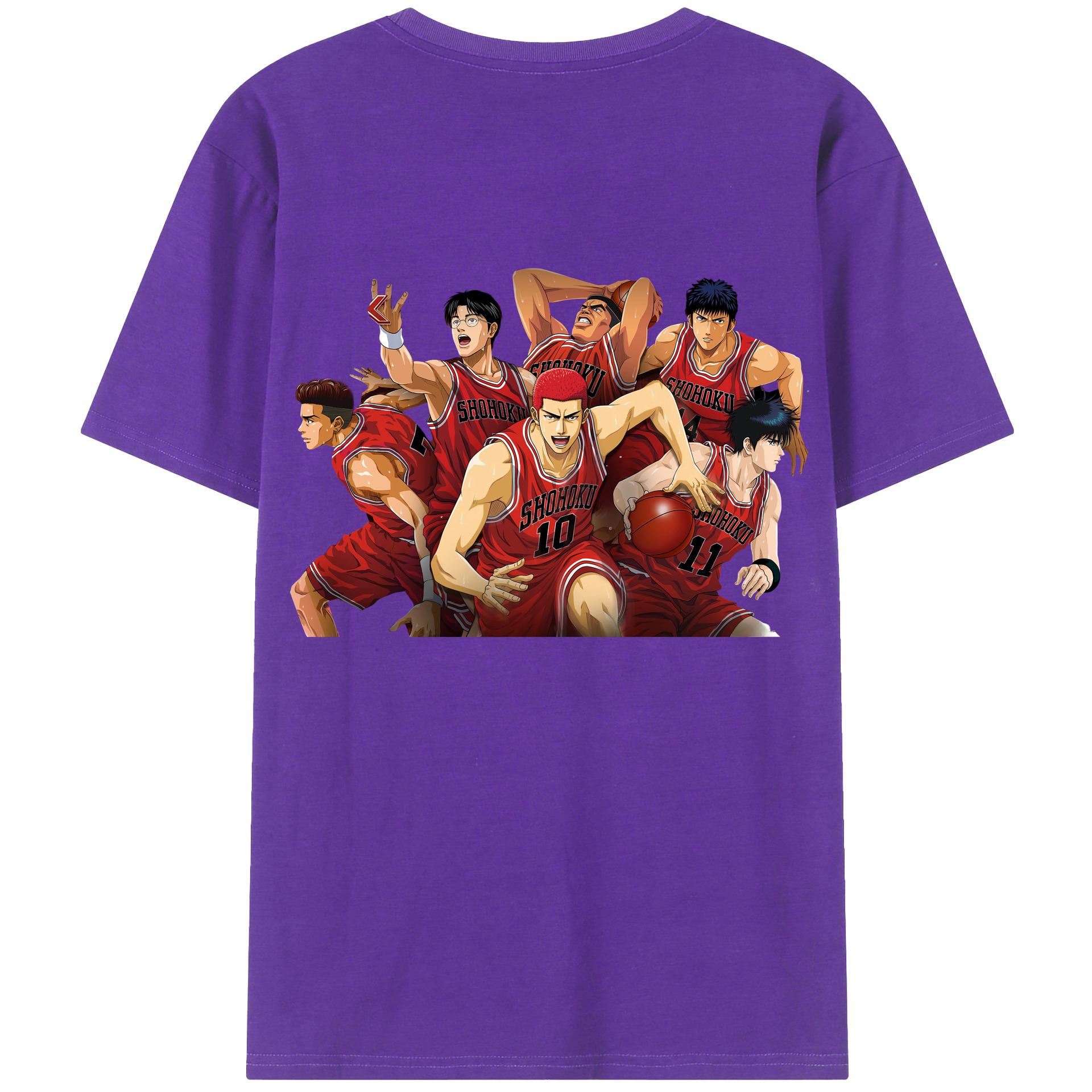 （画像用） SLAM DUNK／スラムダンク 綿100％ メンズ半袖Tシャツ（バックプリント） 通気性