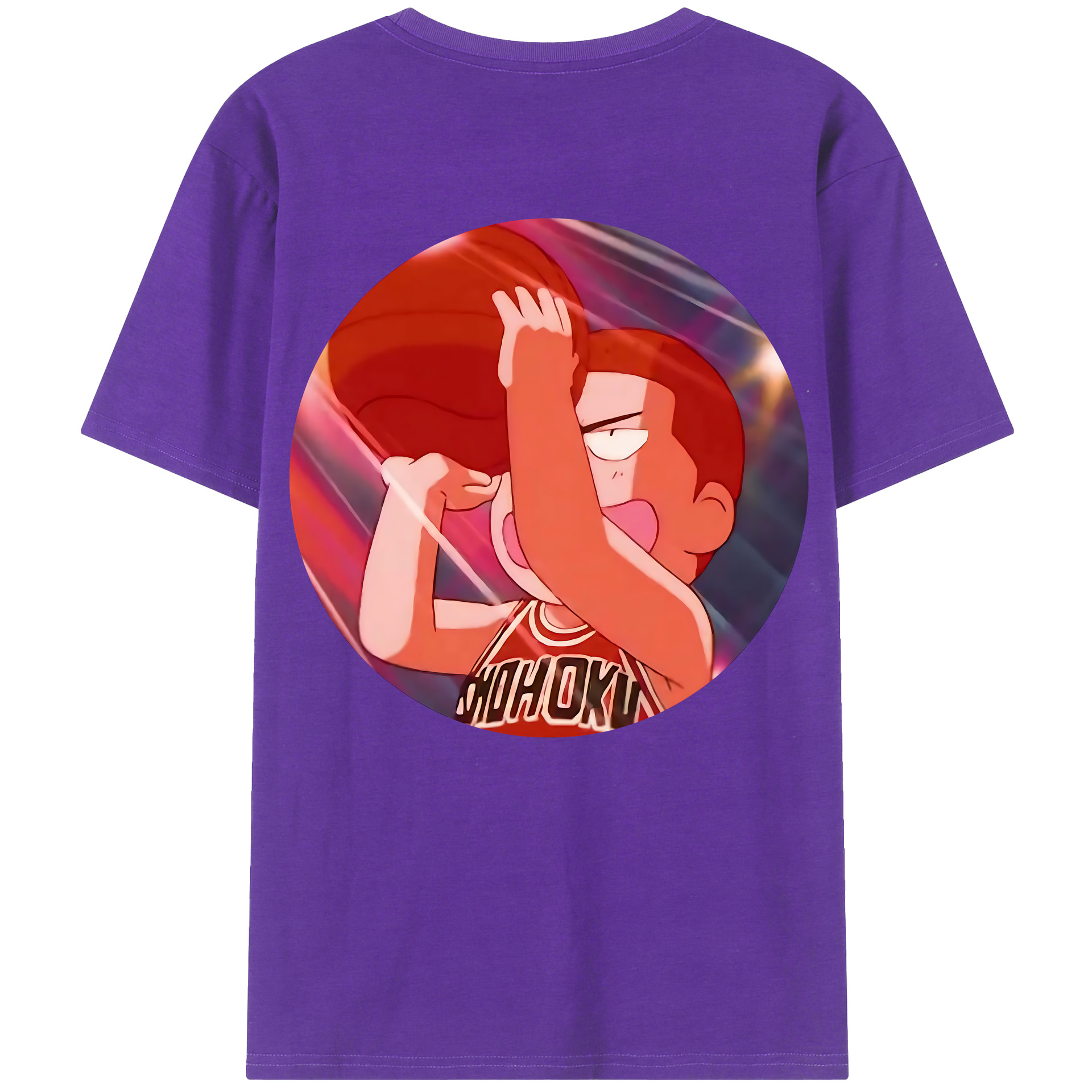 （画像用） SLAM DUNK／スラムダンク 綿100％ メンズ半袖Tシャツ（バックプリント） 通気性