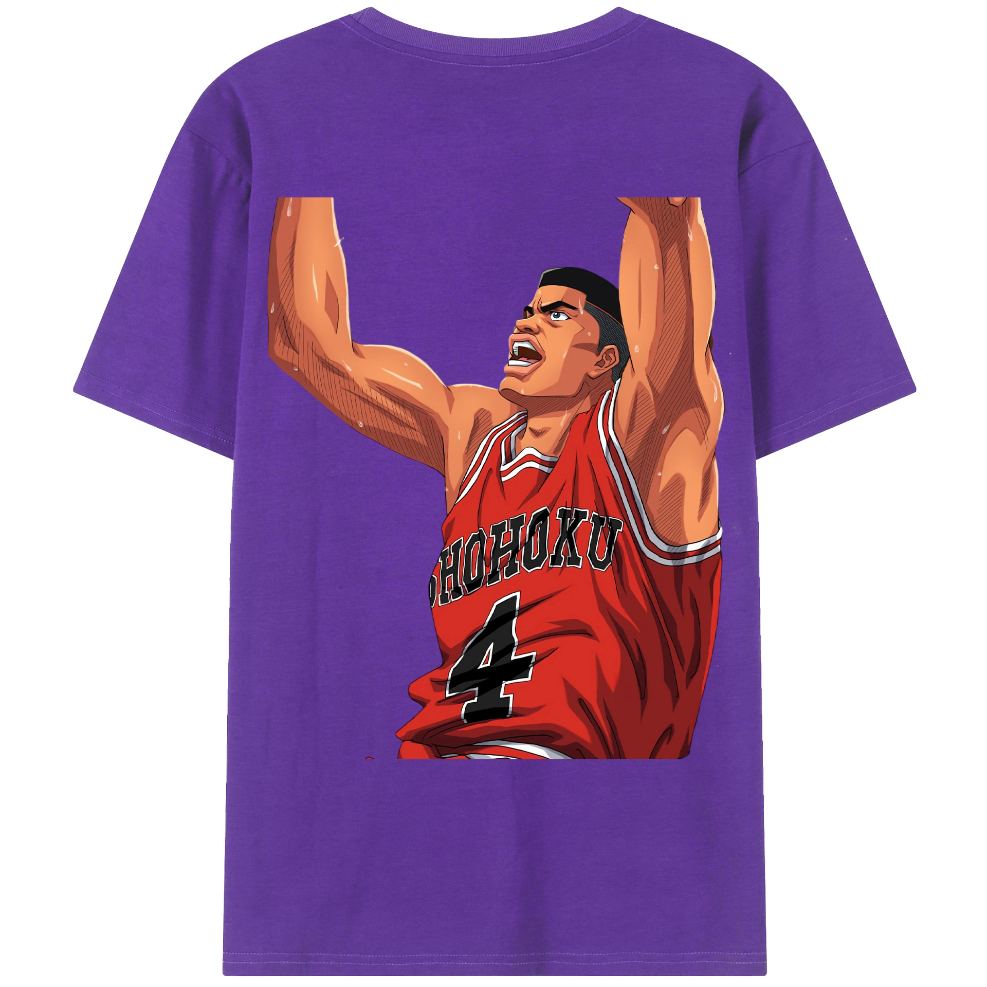 （画像用） SLAM DUNK／スラムダンク 綿100％ メンズ半袖Tシャツ（バックプリント） 通気性