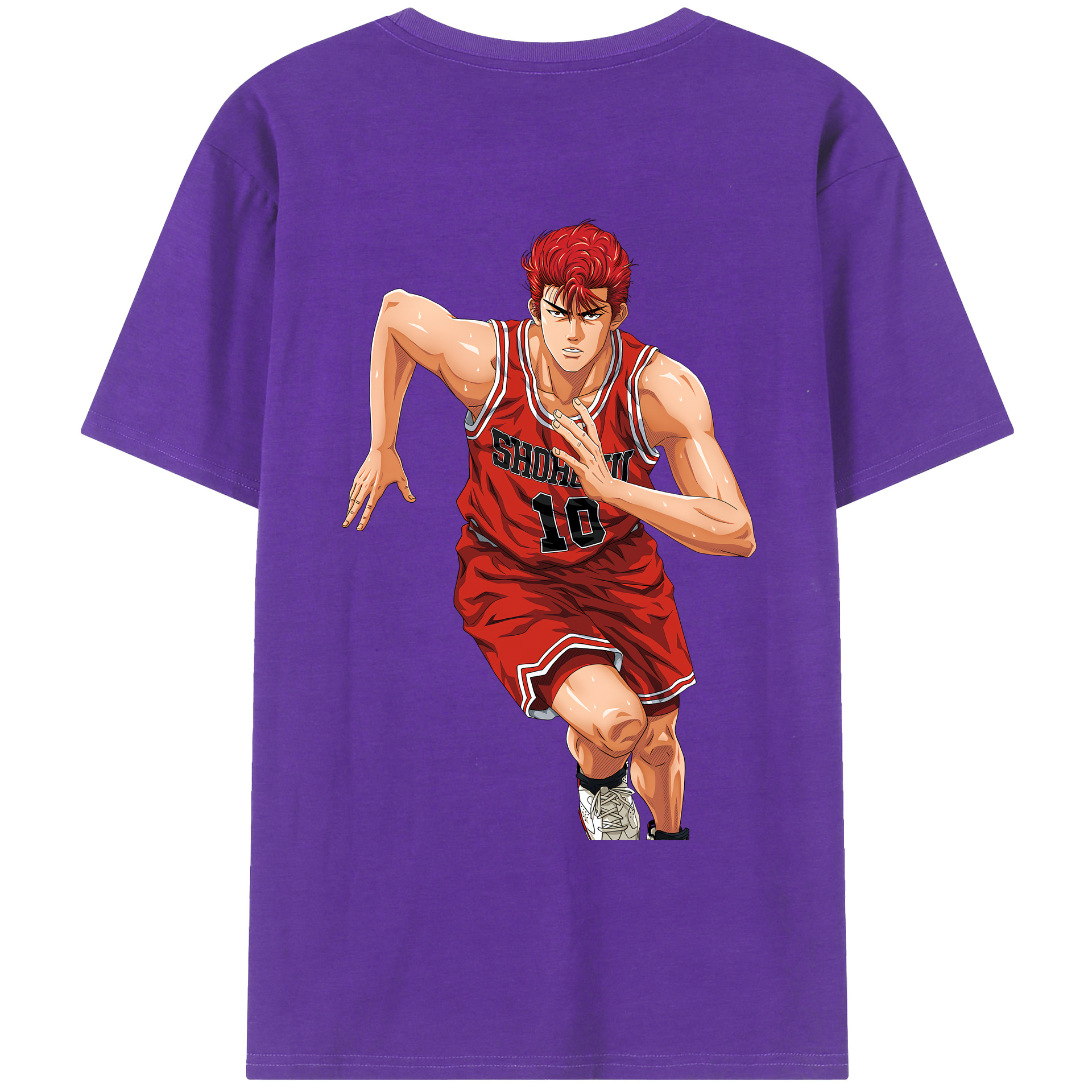 （画像用） SLAM DUNK／スラムダンク 綿100％ メンズ半袖Tシャツ（バックプリント） 通気性