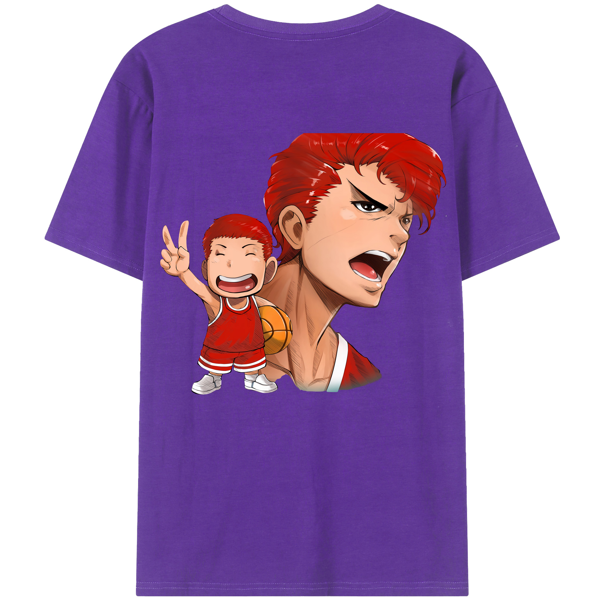（画像用） SLAM DUNK／スラムダンク 綿100％ メンズ半袖Tシャツ（バックプリント） 通気性