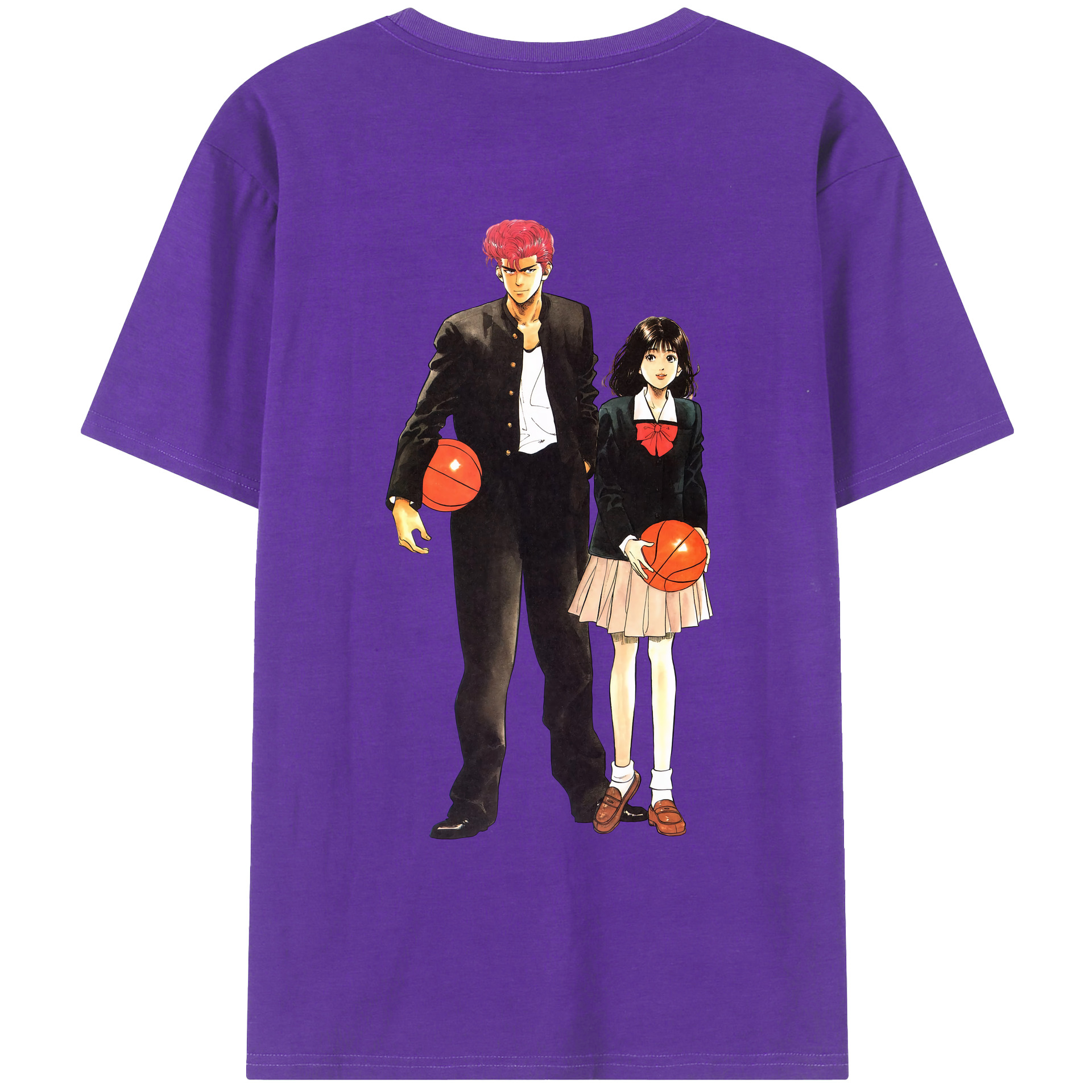 （画像用） SLAM DUNK／スラムダンク 綿100％ メンズ半袖Tシャツ（バックプリント） 通気性